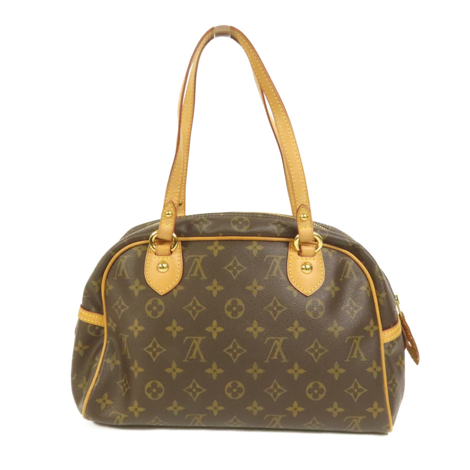 LOUIS VUITTON Monogram Montorgueil PM金扣肩背袋棕色