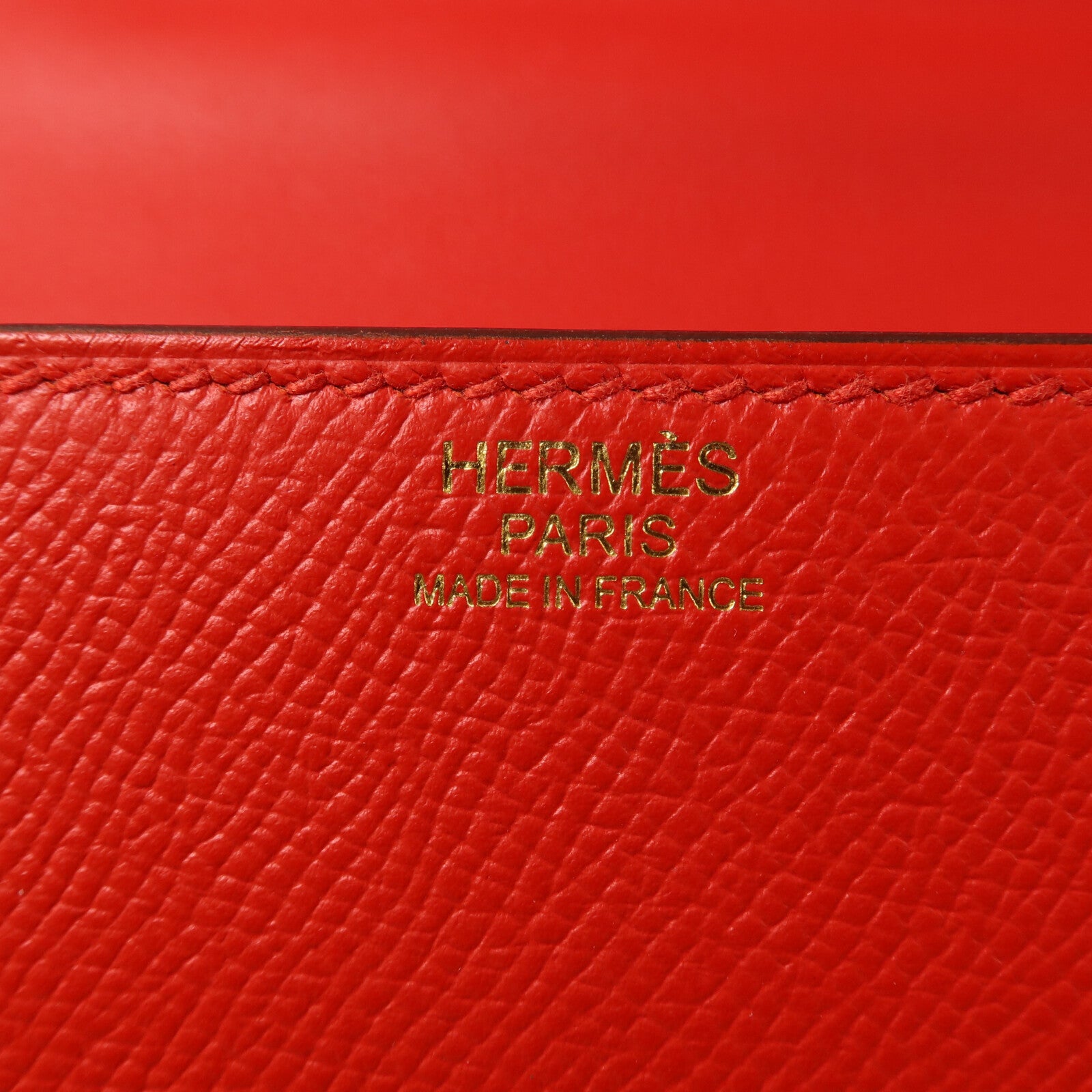 HERMES Epsom皮革Mosaique AU 24 Bag肩背袋Rouge Casaque