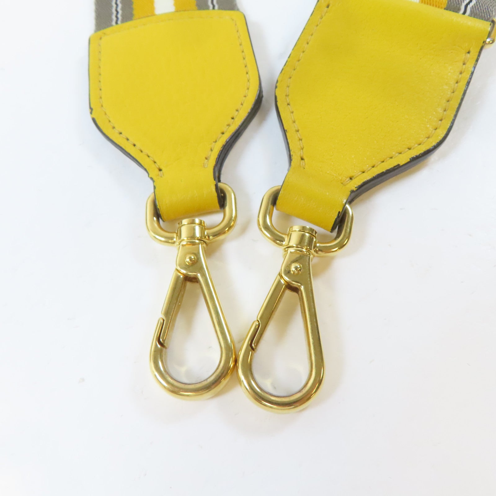 PRADA 牛皮皮革Drawstring Shoulder Bag金扣手挽肩背兩用袋黃色