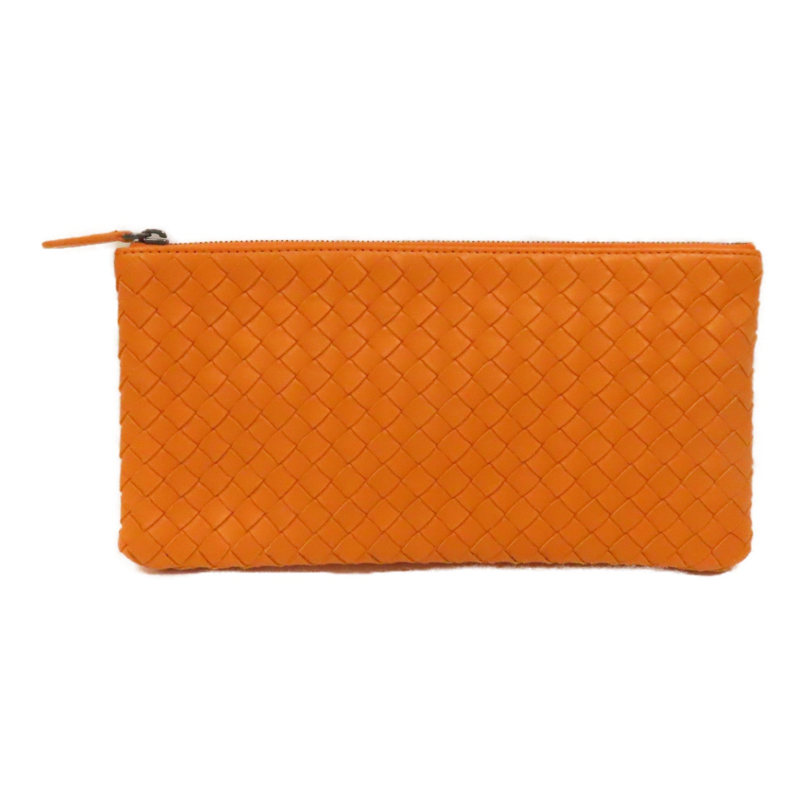 BOTTEGA VENETA 織紋皮革Clutch Bag手拿包橙色
