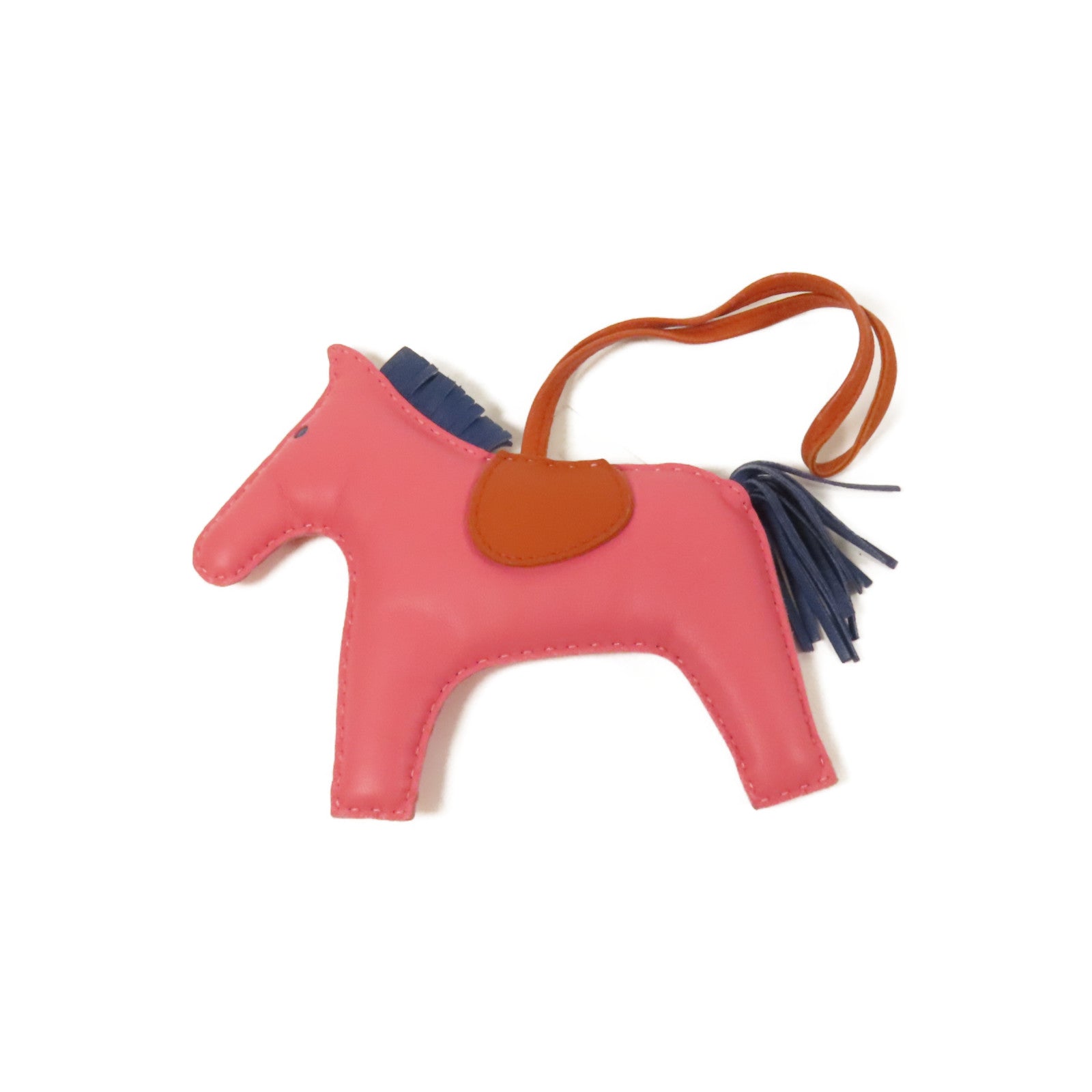 HERMES Milo皮革Rodeo GM掛飾Rose Azalee