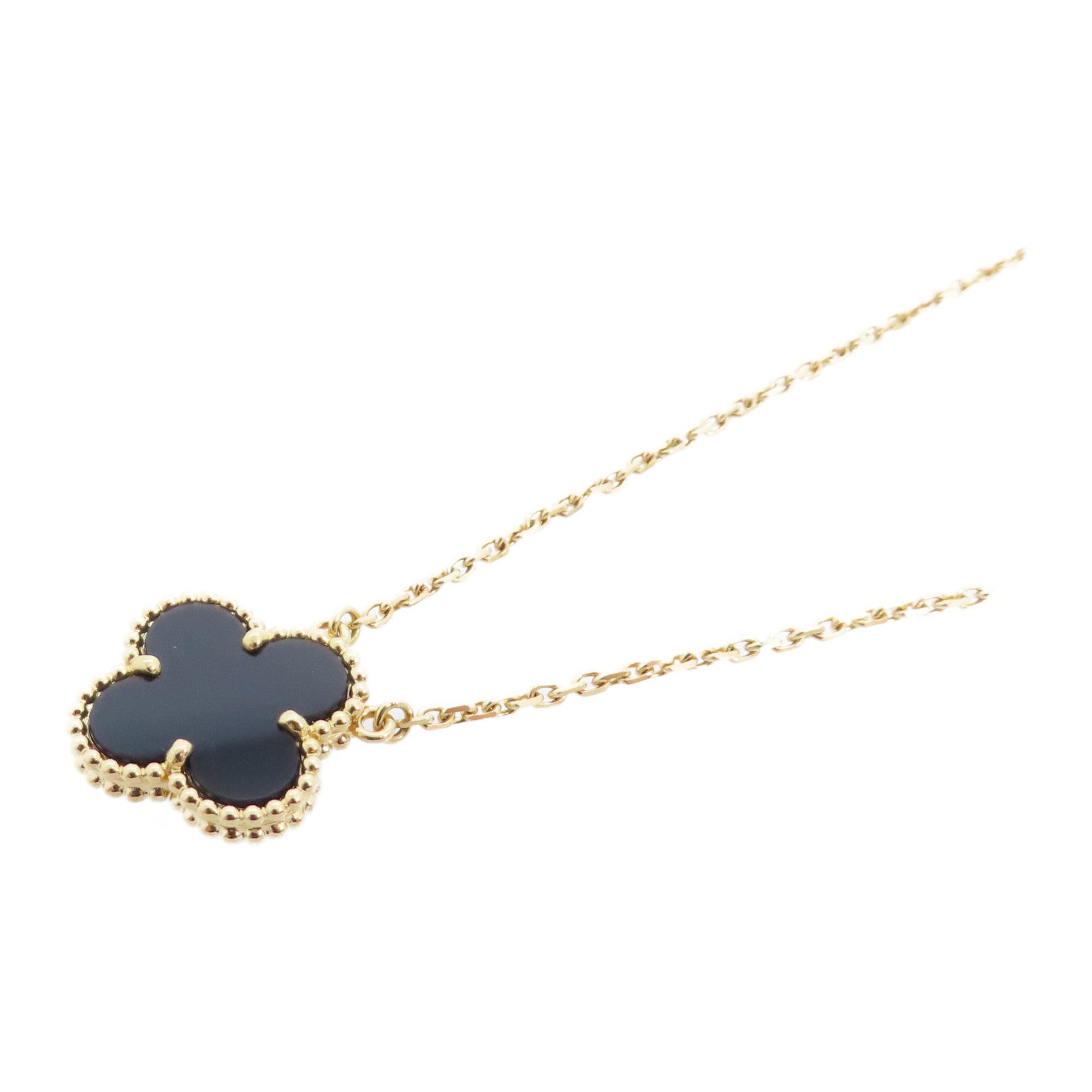Van Cleef & Arpels 18K黃金/瑪瑙Vintage Alhambra Necklace金扣項鏈