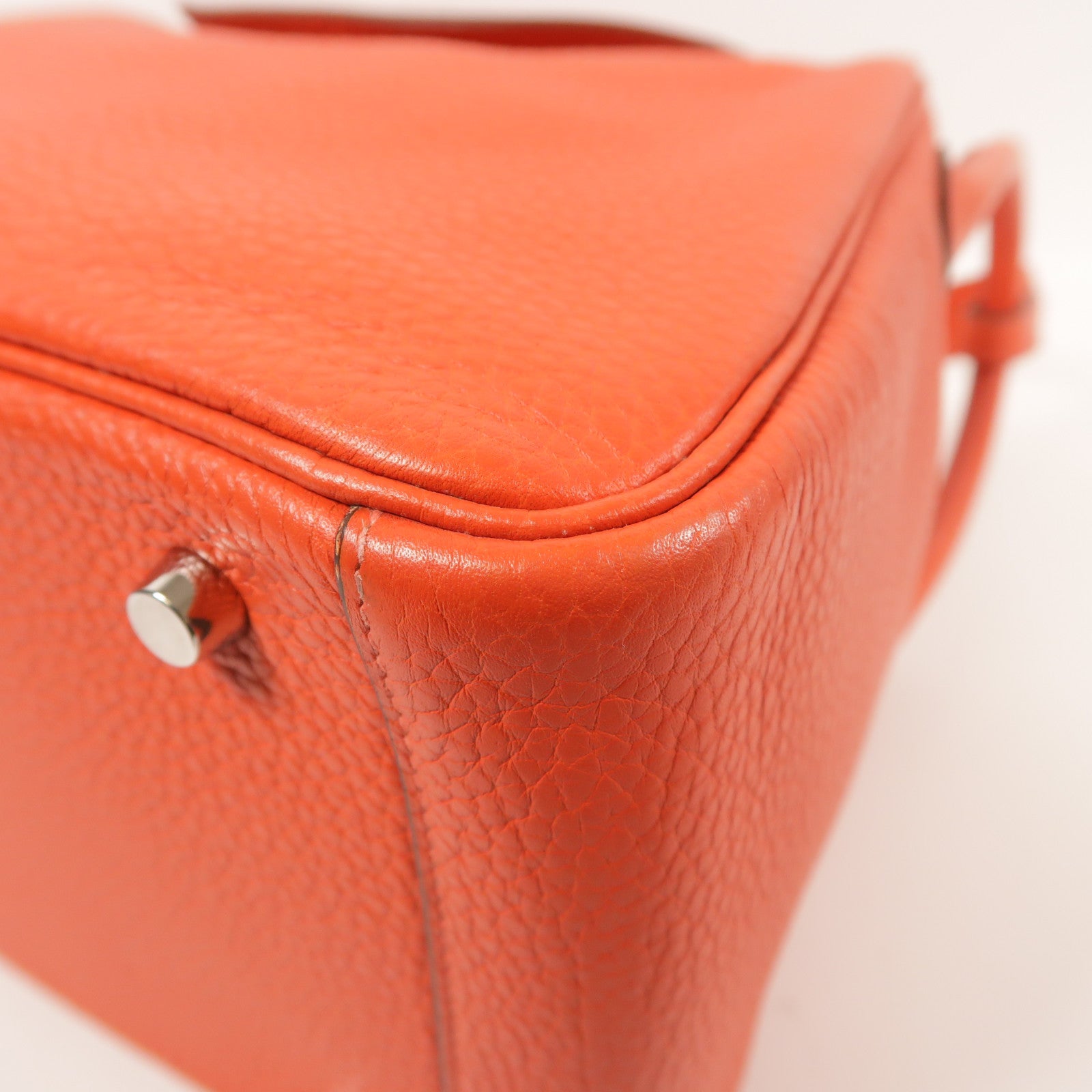 HERMES PHW Lindy 30 2 Way Shoulder Bag Taurillon Clemence Leather Rouge Tomate