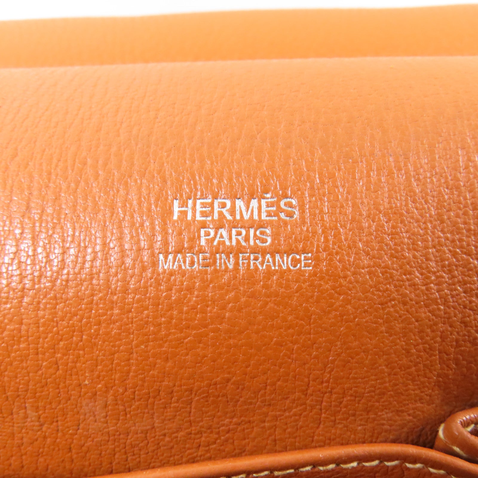 HERMES Clemence皮革Jypsiere 34銀扣肩背袋37 Gold