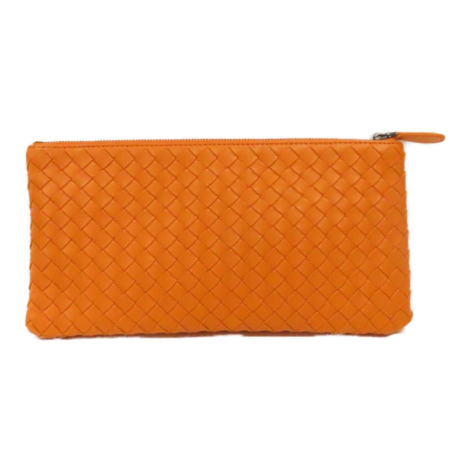 BOTTEGA VENETA 織紋皮革Clutch Bag手拿包橙色