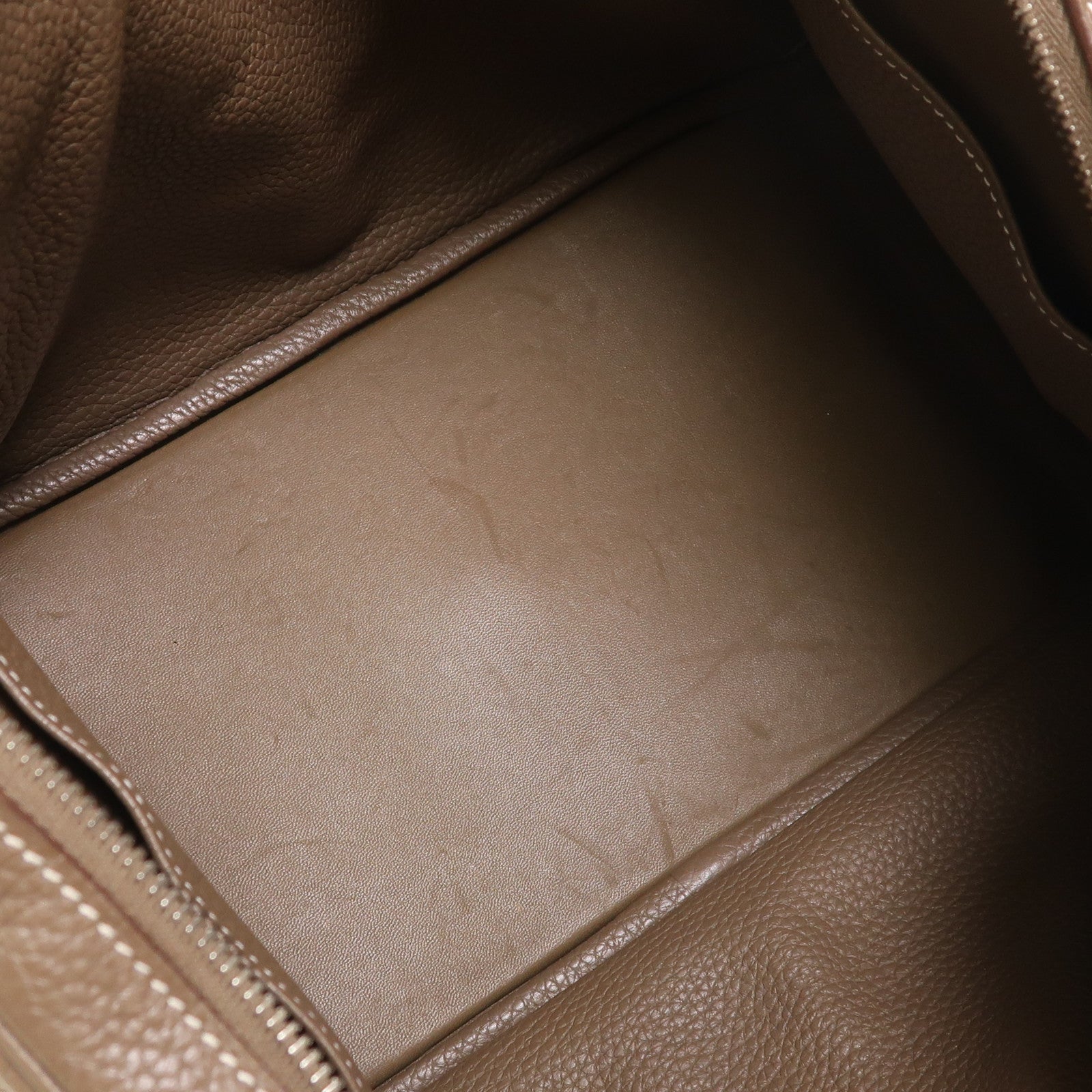 HERMES Clemence皮革Lindy 34銀扣手挽肩背兩用袋Etoupe