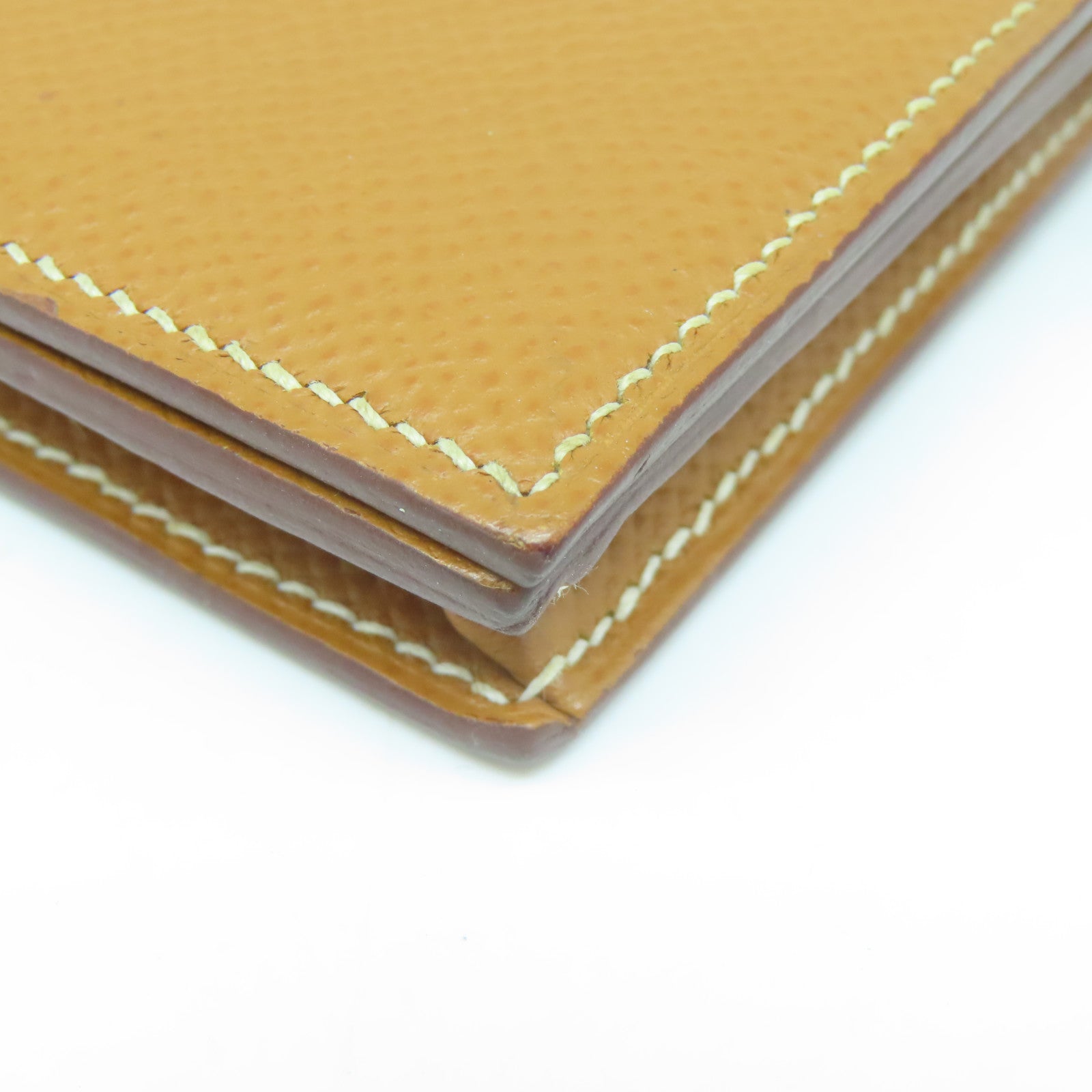 HERMES 【清倉大減價】Epsom皮革Bearn bi-fold銀扣長錢包Gold金色/經典駝色