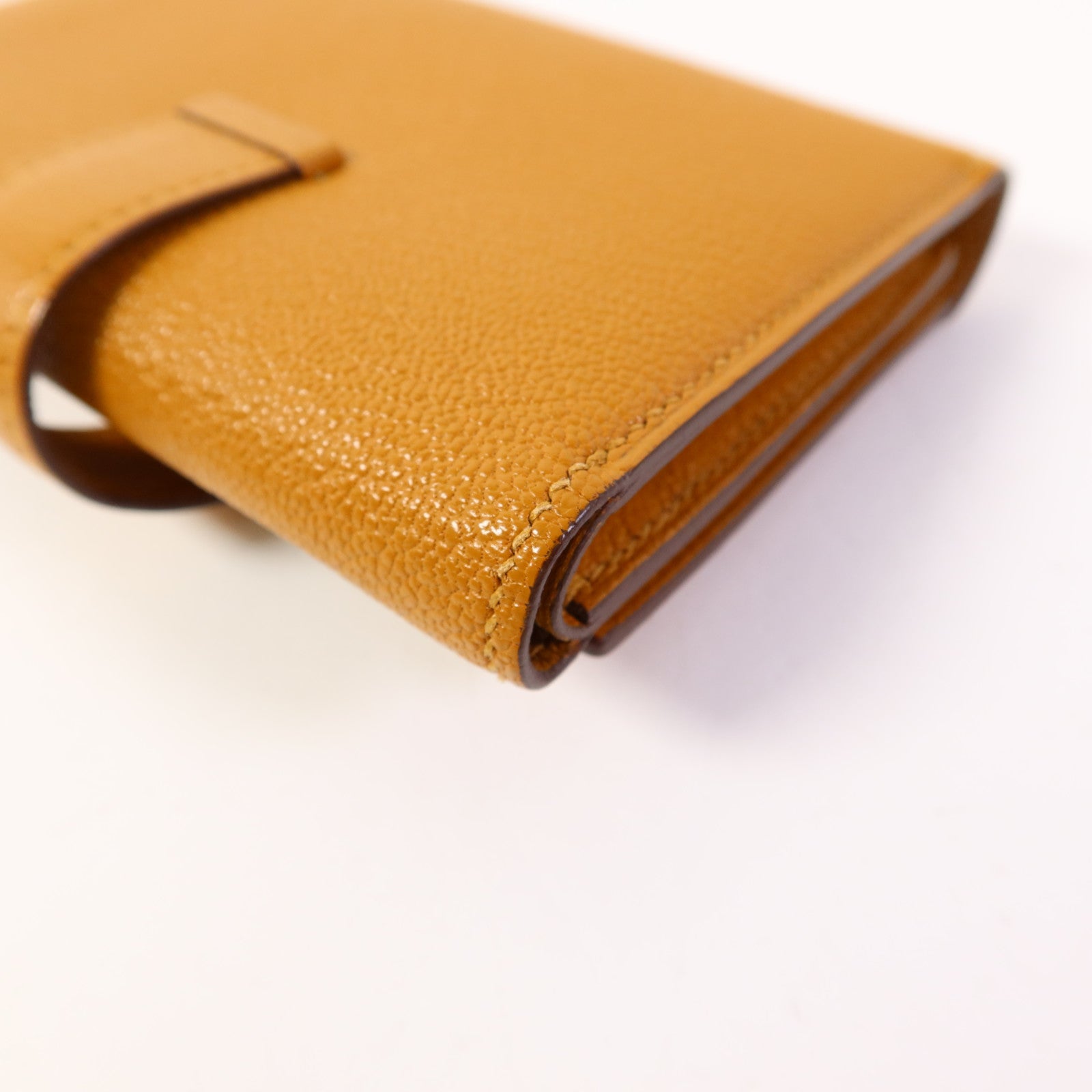HERMES Chevre皮革Bearn Wallet金扣錢包Sesame