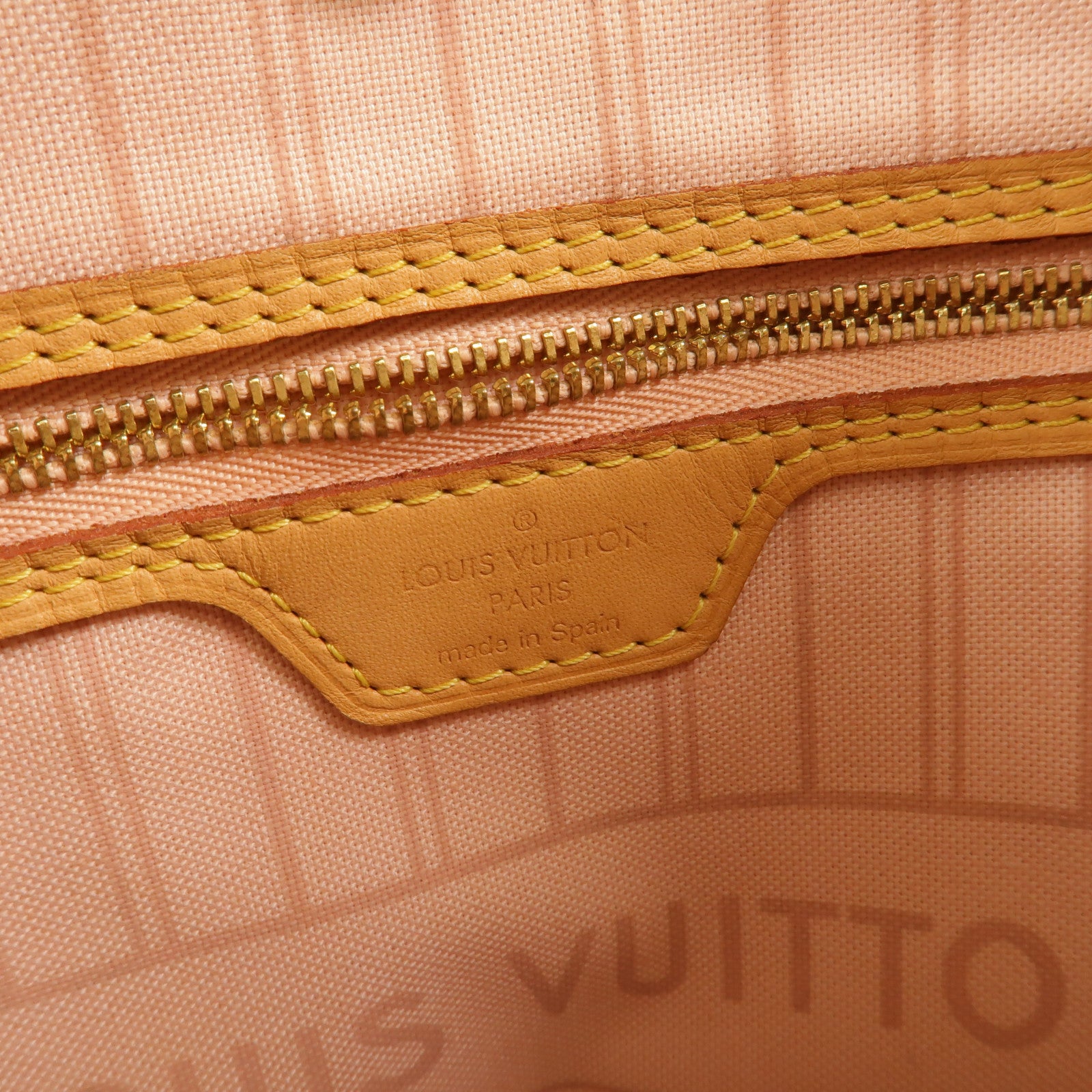 LOUIS VUITTON Damier Azur Tahitienne Neverfull MM金扣肩背袋