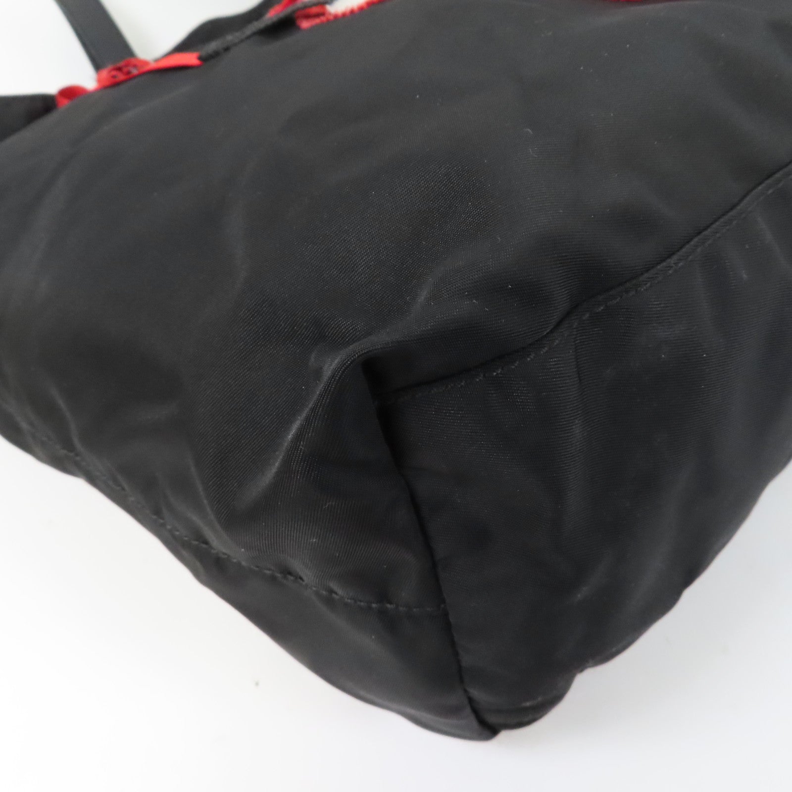 PRADA 尼龍Tote Bag銀扣手挽袋黑色