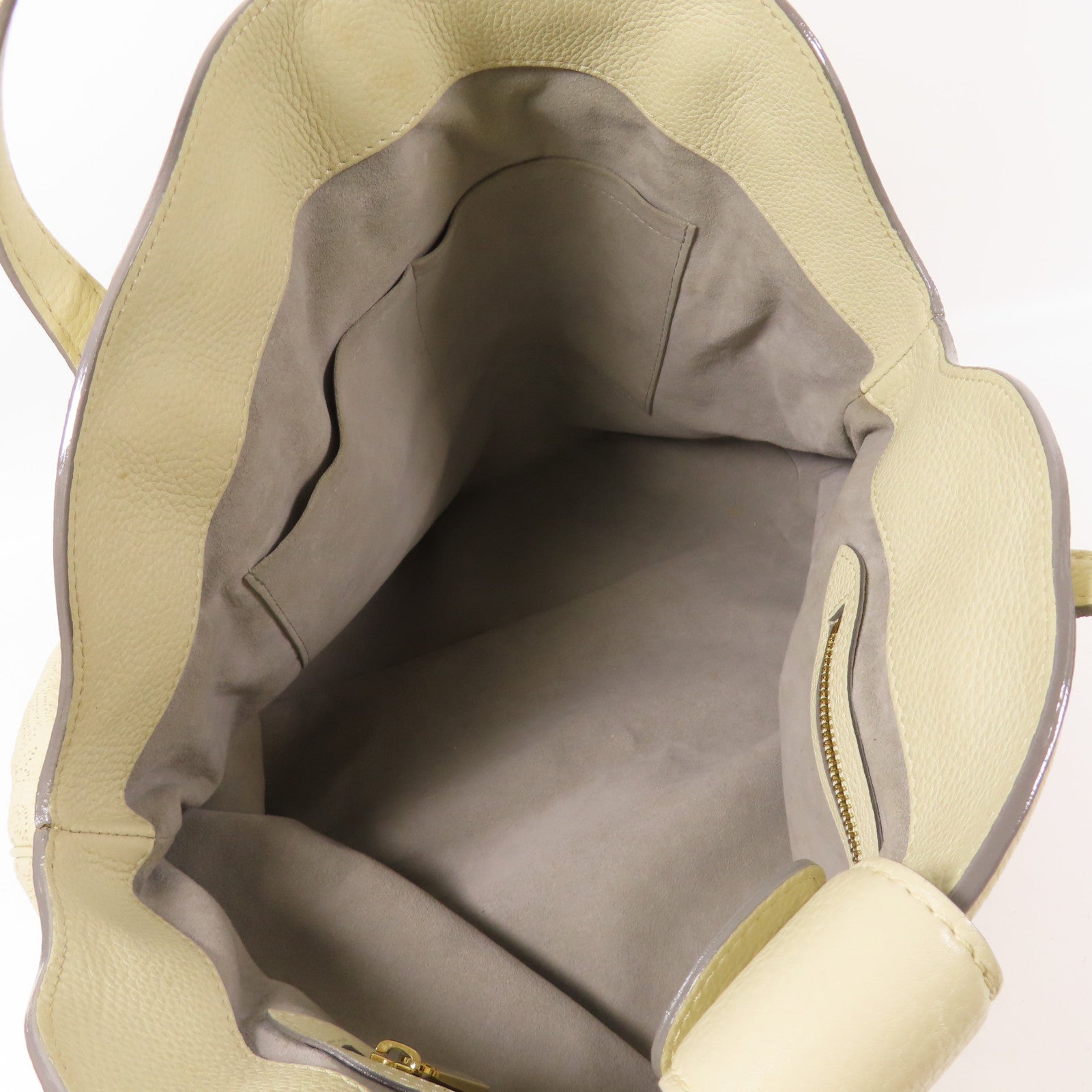 LOUIS VUITTON 【激減優惠】Mahina Cirrus MM金扣手挽袋米色