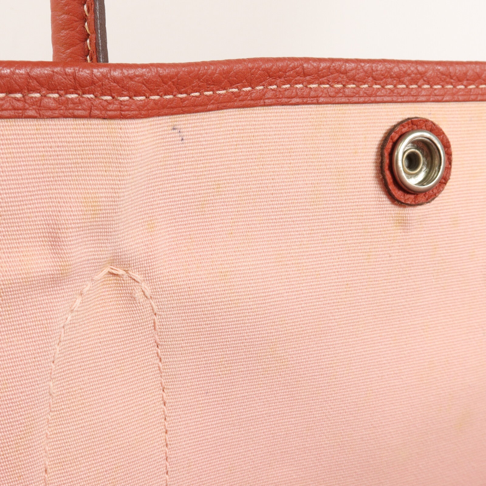 HERMES Toile/Negonda皮革Garden Party PM手挽袋Rose Sakura/Rouge Duchesse