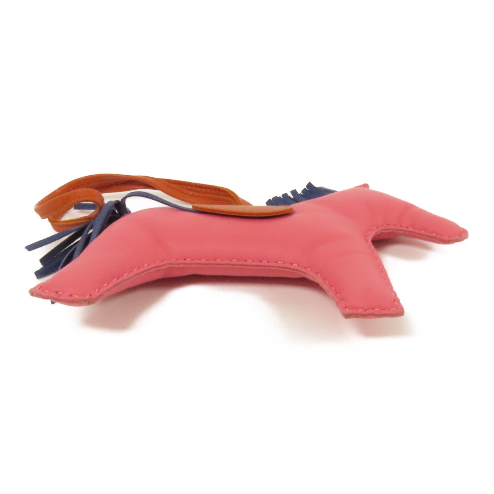 HERMES Milo皮革Rodeo GM掛飾Rose Azalee