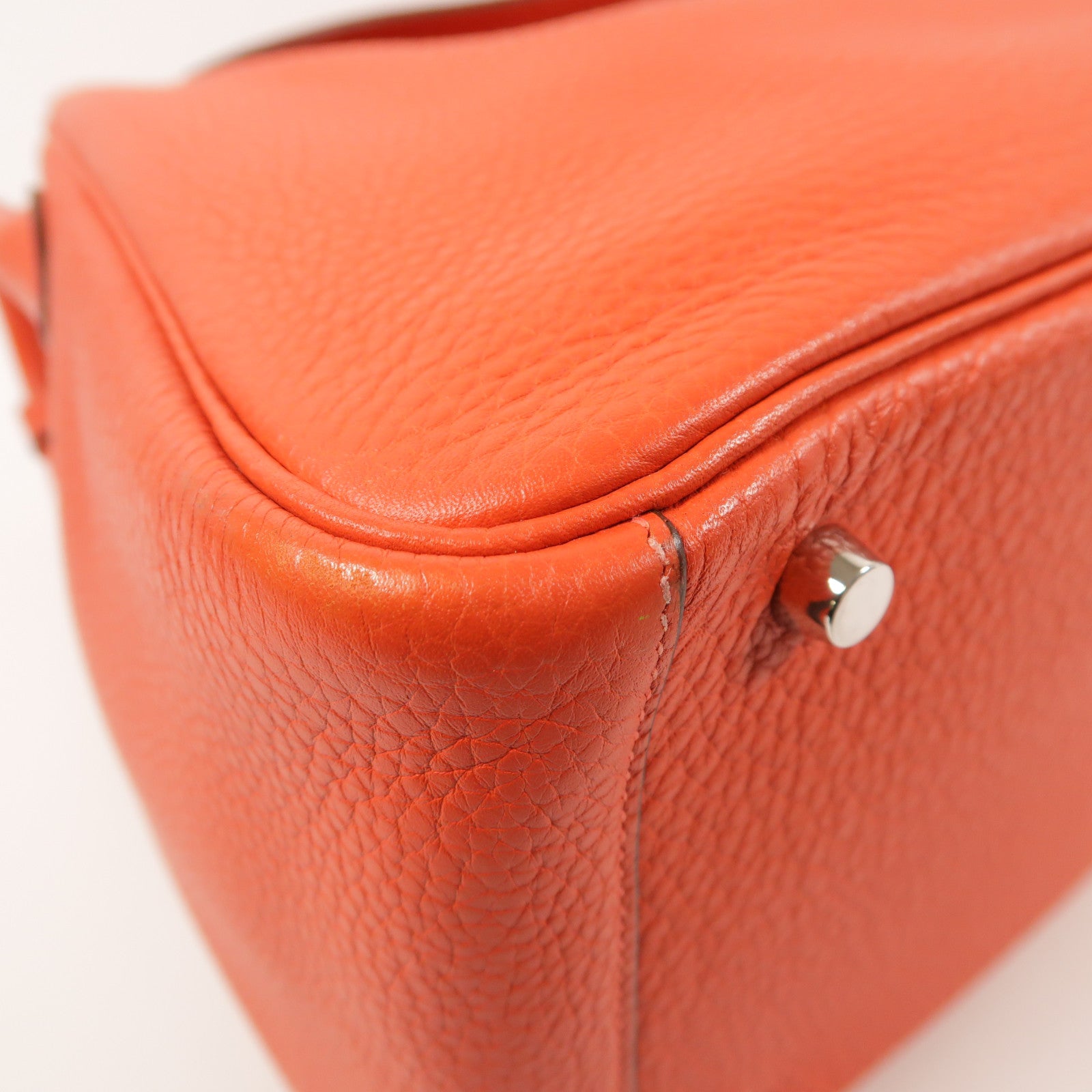 HERMES PHW Lindy 30 2 Way Shoulder Bag Taurillon Clemence Leather Rouge Tomate