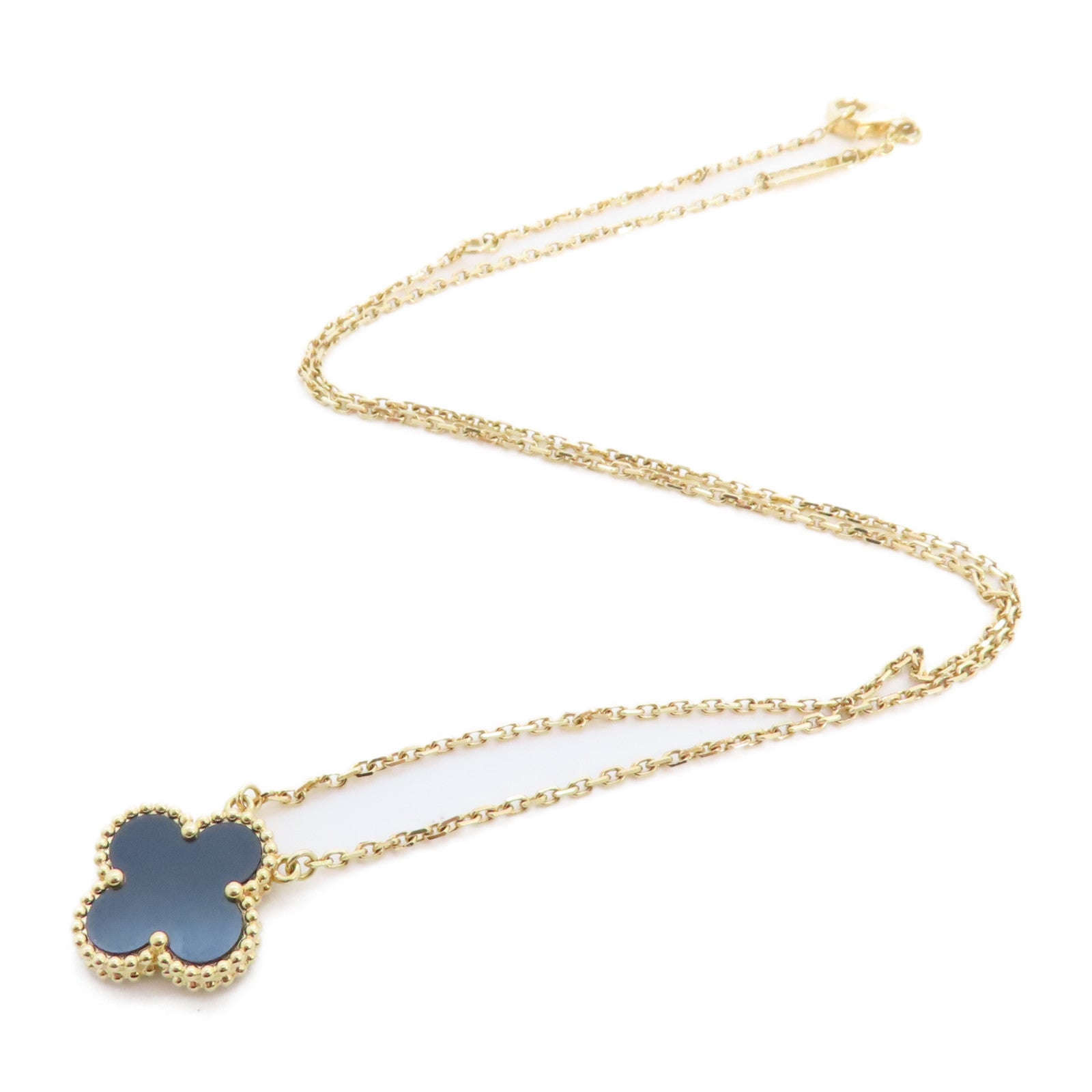 Van Cleef & Arpels 18K黃金/瑪瑙Vintage Alhambra Necklace金扣項鏈