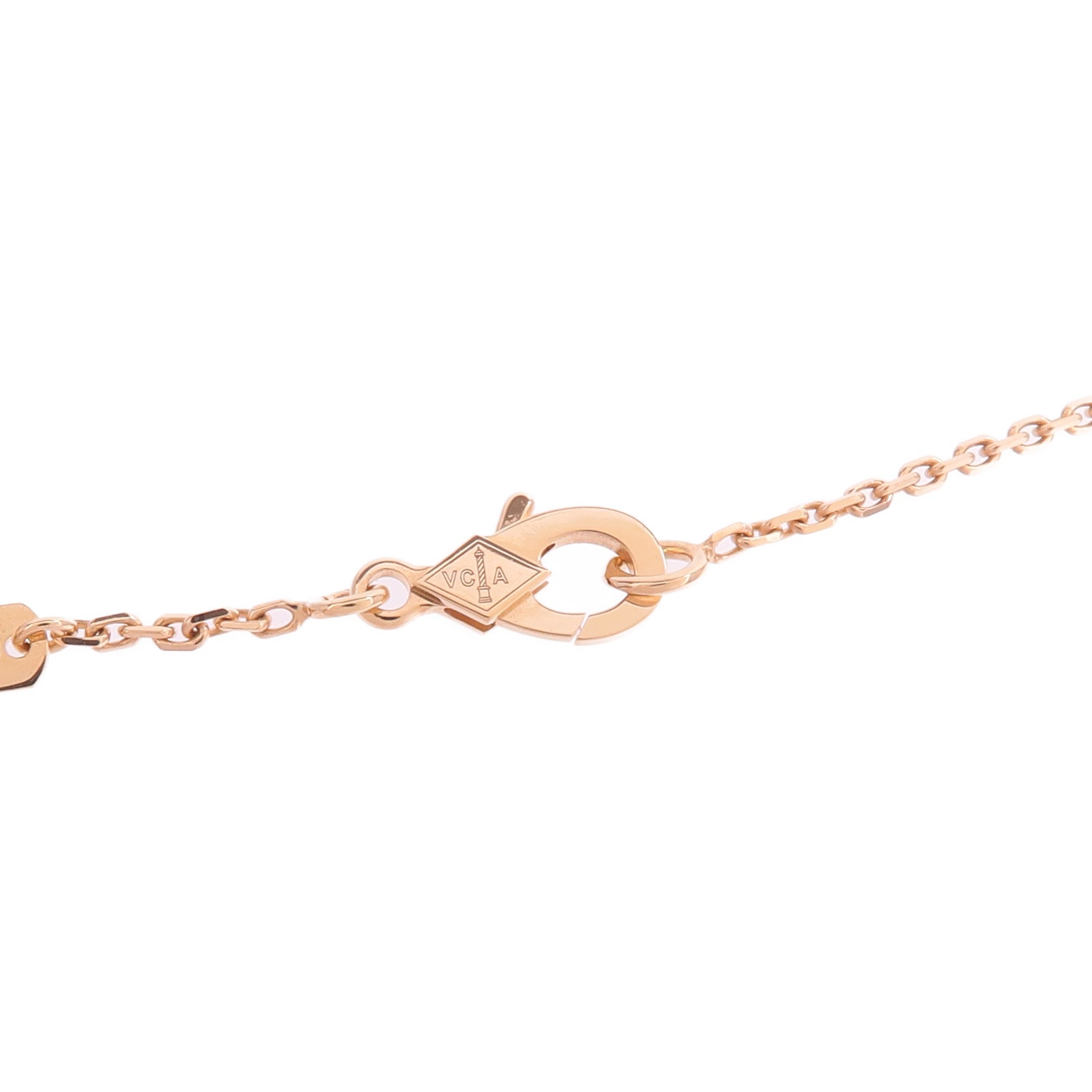 Van Cleef & Arpels 18K玫瑰金/珍珠母貝Vintage Alhambra鑽石項鍊