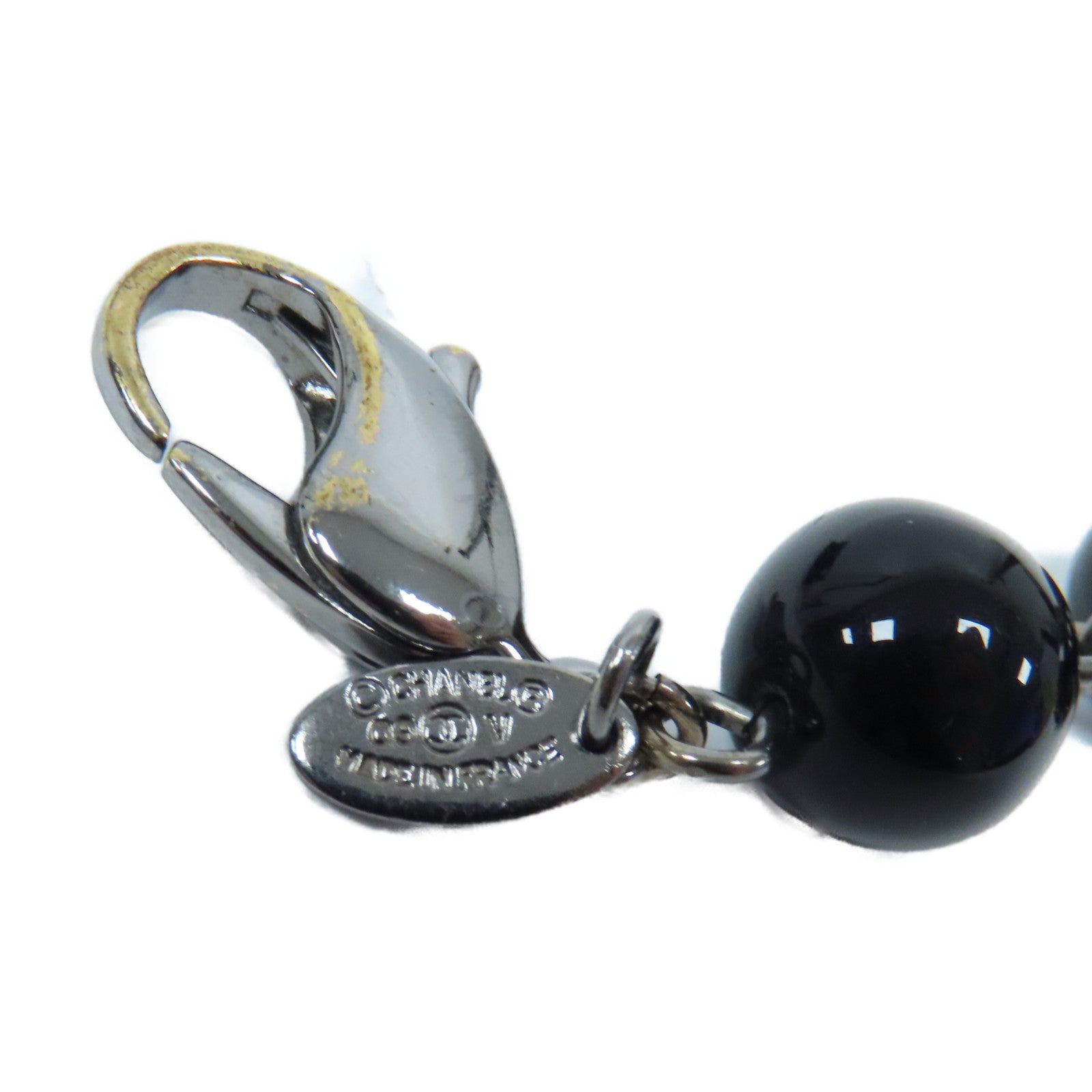 CHANEL PVC CC Bead Bracelet銀扣手鏈黑色