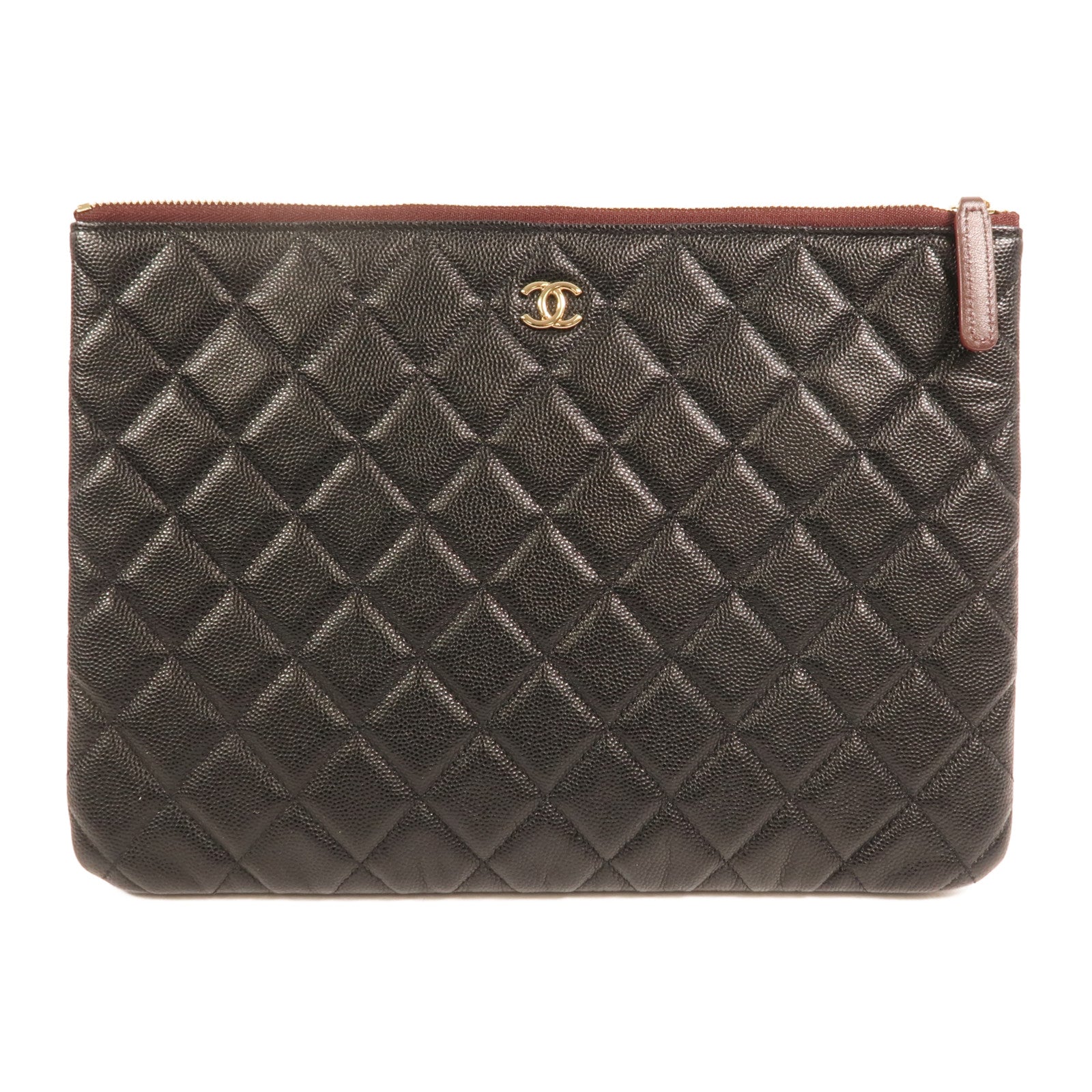 CHANEL 牛皮皮革Clutch金扣手拿包