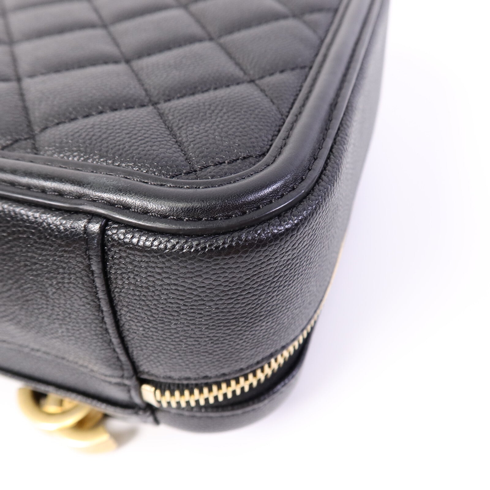 CHANEL 牛皮皮革CC Filigree Vanity Case Medium手挽肩背兩用袋