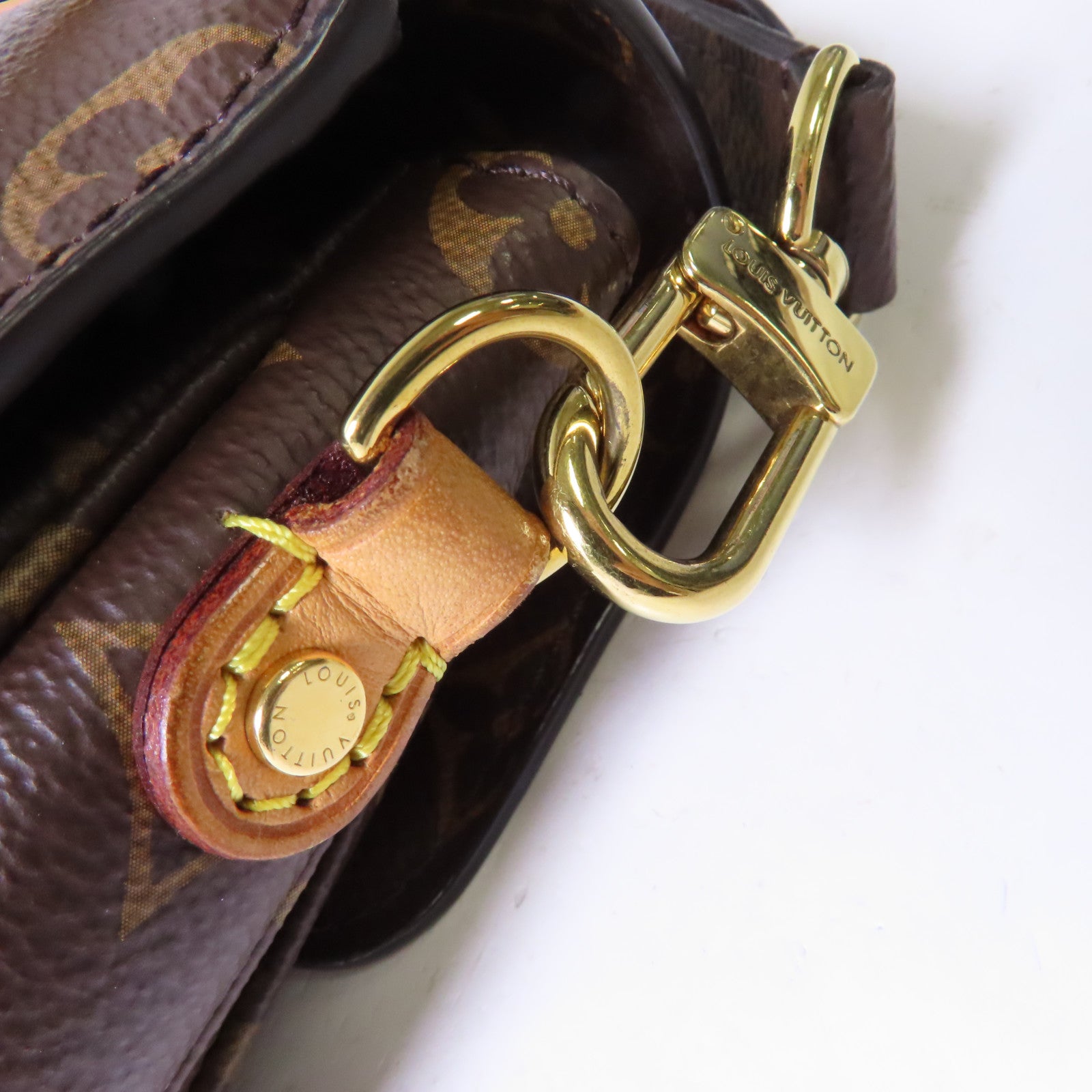LOUIS VUITTON Monogram Pochette Metis金扣手挽肩背兩用袋啡色