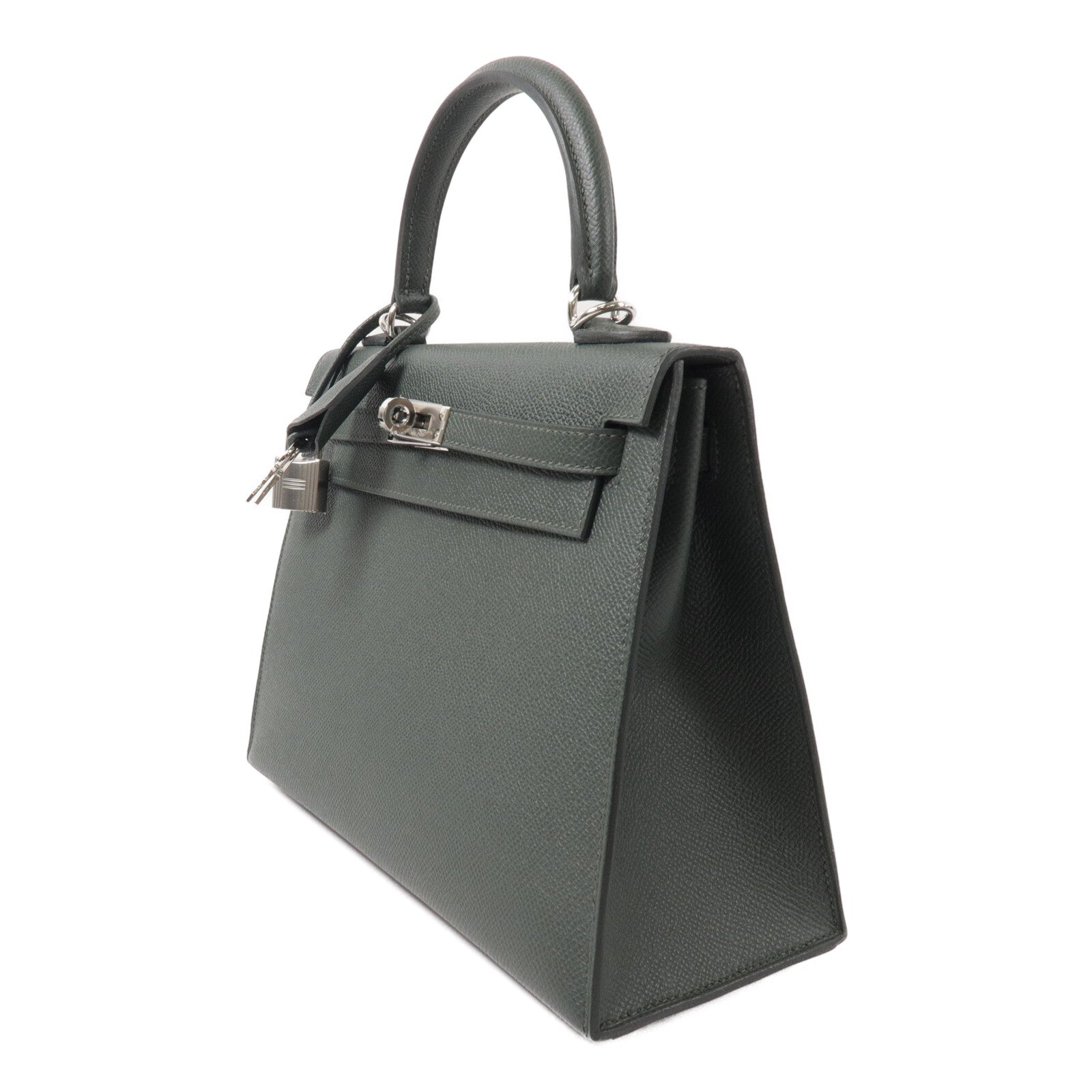 HERMES Epsom皮革Kelly 25手挽肩背兩用袋Vert Mangrove