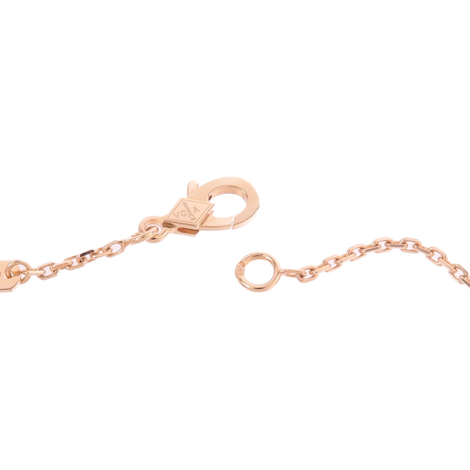 Van Cleef & Arpels 18K玫瑰金/珍珠母貝Vintage Alhambra鑽石項鍊