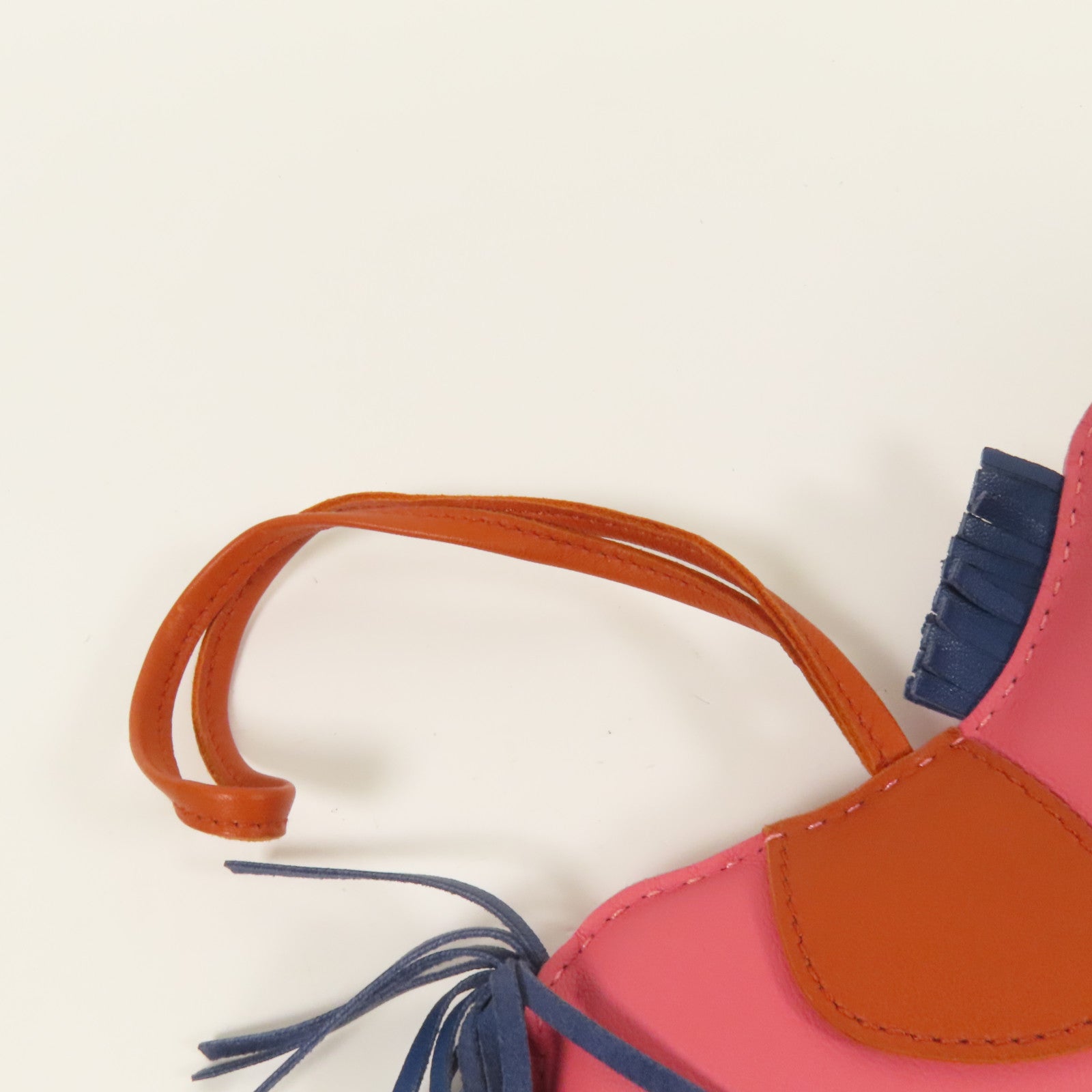 HERMES Milo皮革Rodeo GM掛飾Rose Azalee