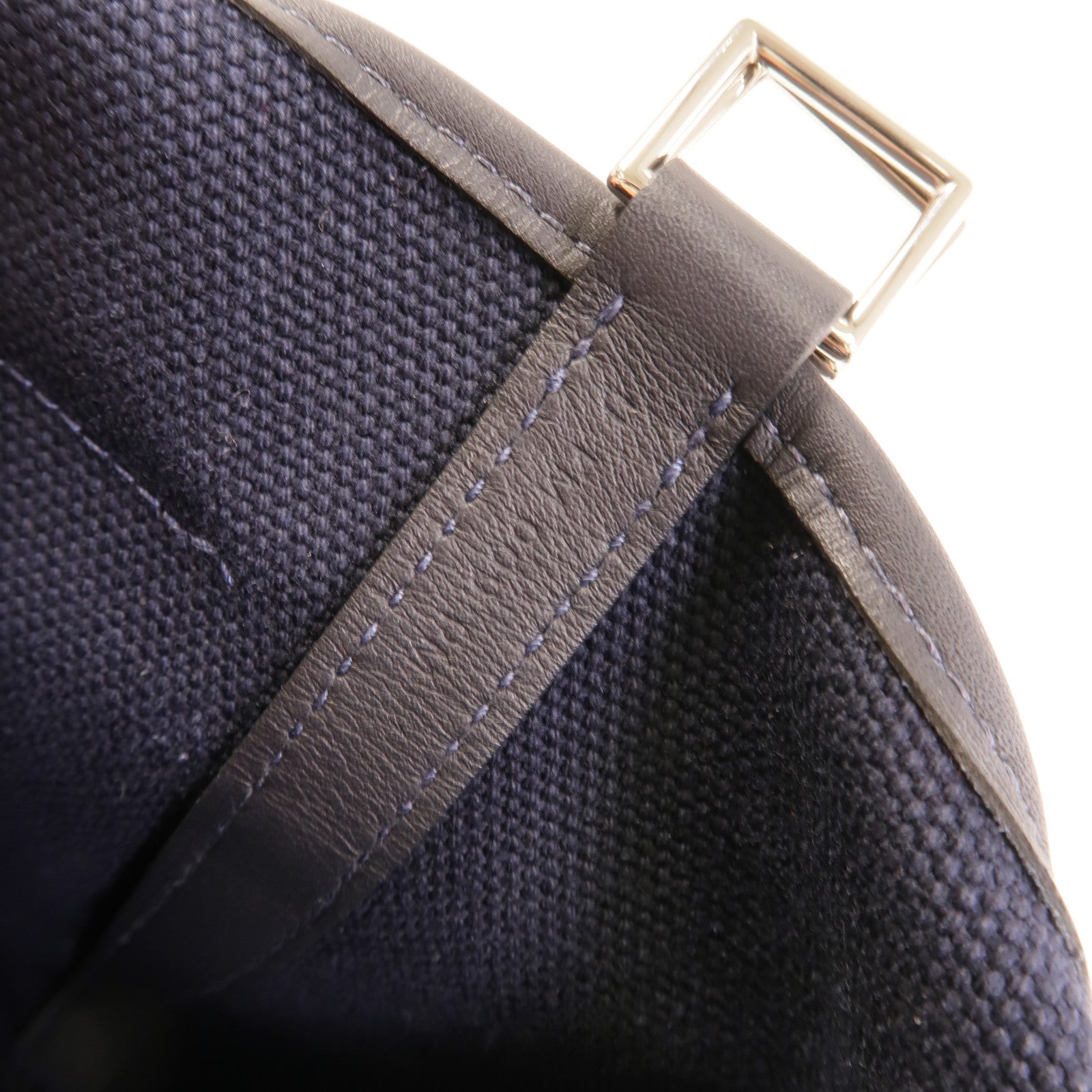 HERMES 帆布/皮革Picotin Cargo PM手挽袋Bleu Marine