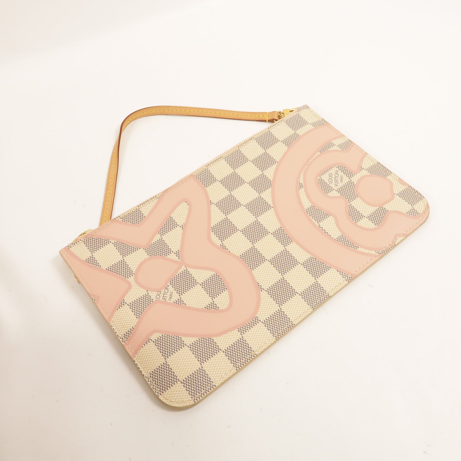 LOUIS VUITTON Damier Azur Tahitienne Neverfull MM金扣肩背袋