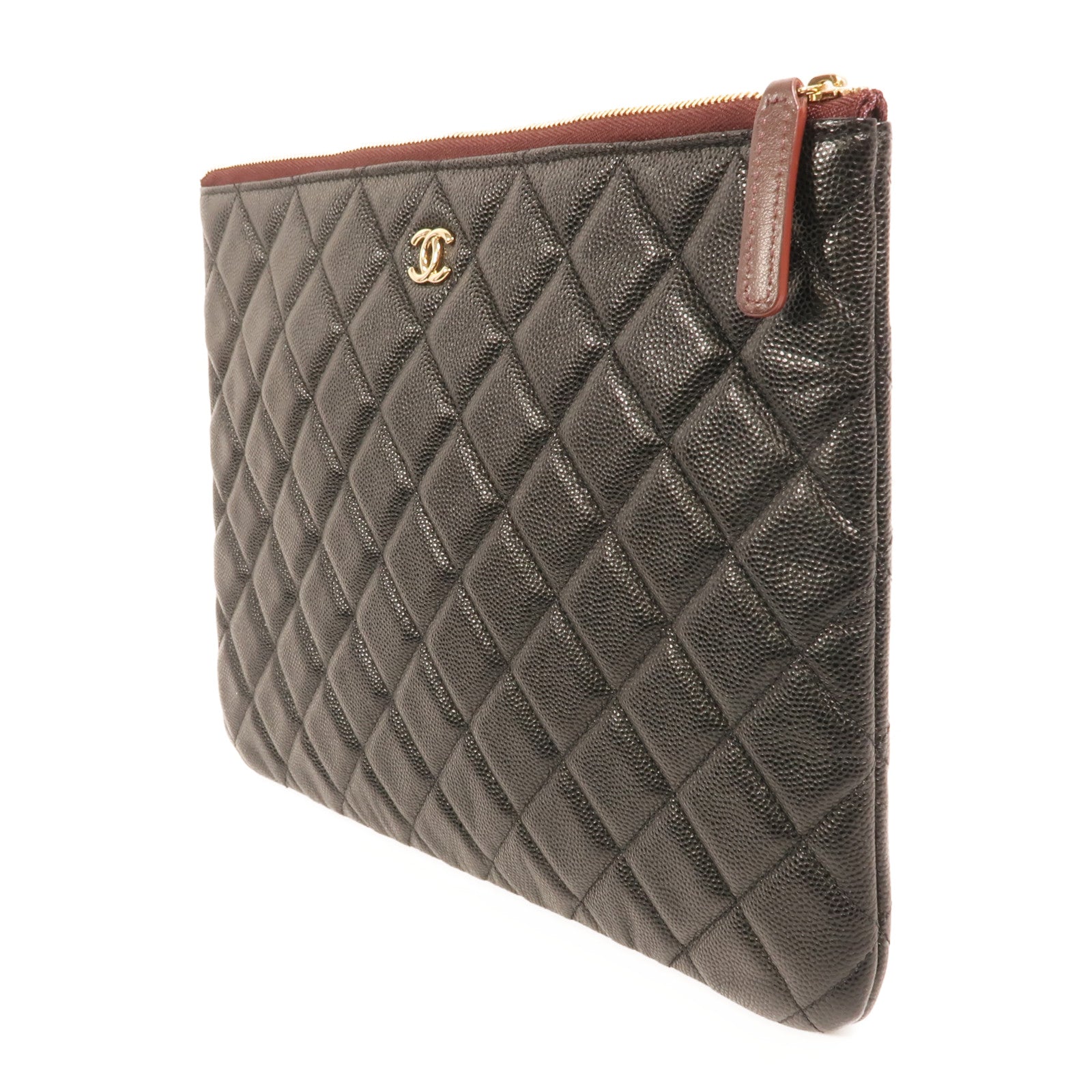 CHANEL 牛皮皮革Clutch金扣手拿包