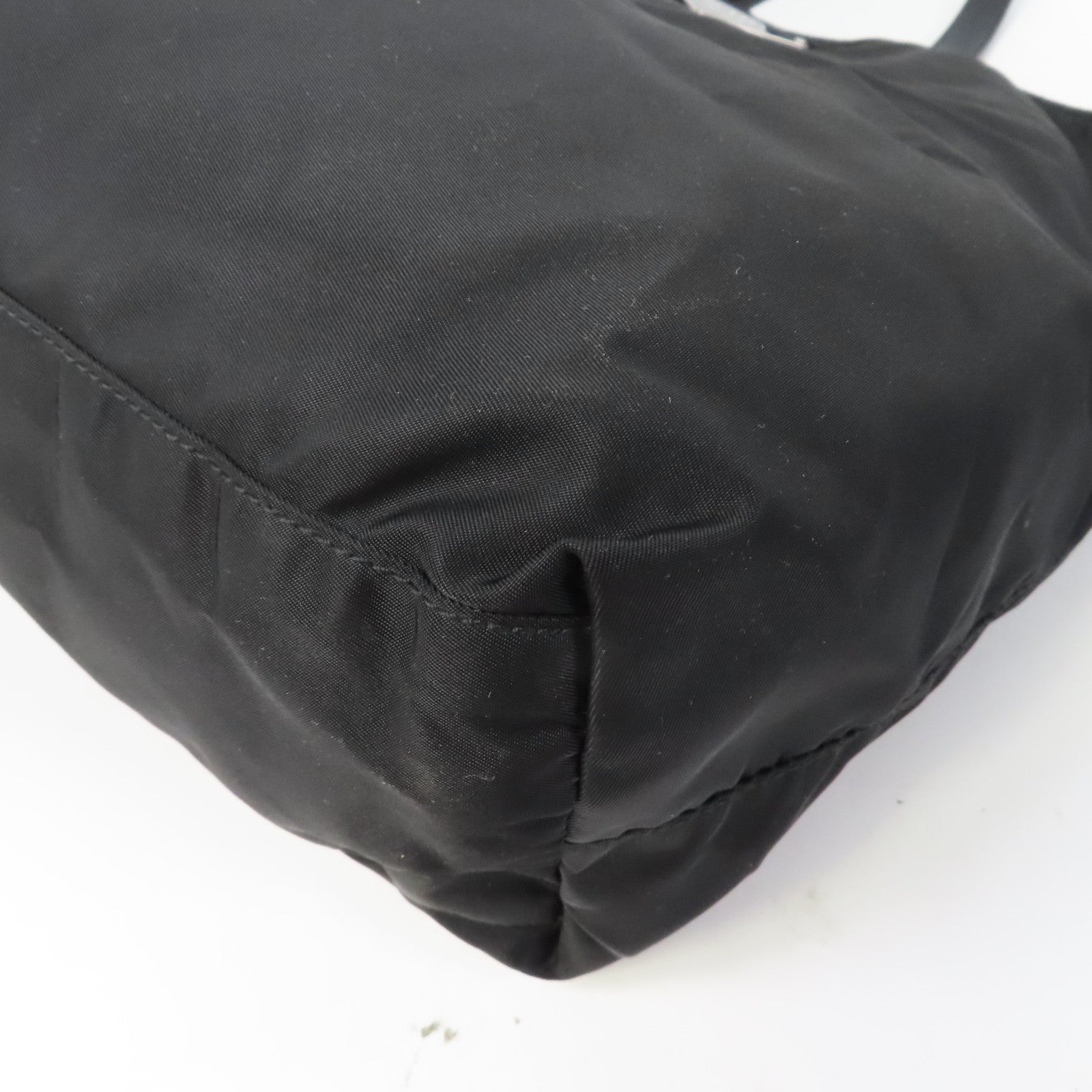 PRADA 尼龍Tote Bag銀扣手挽袋黑色