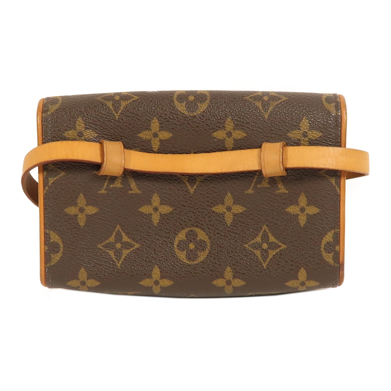 LOUIS VUITTON Monogram Pochette Florentine金扣腰包棕色