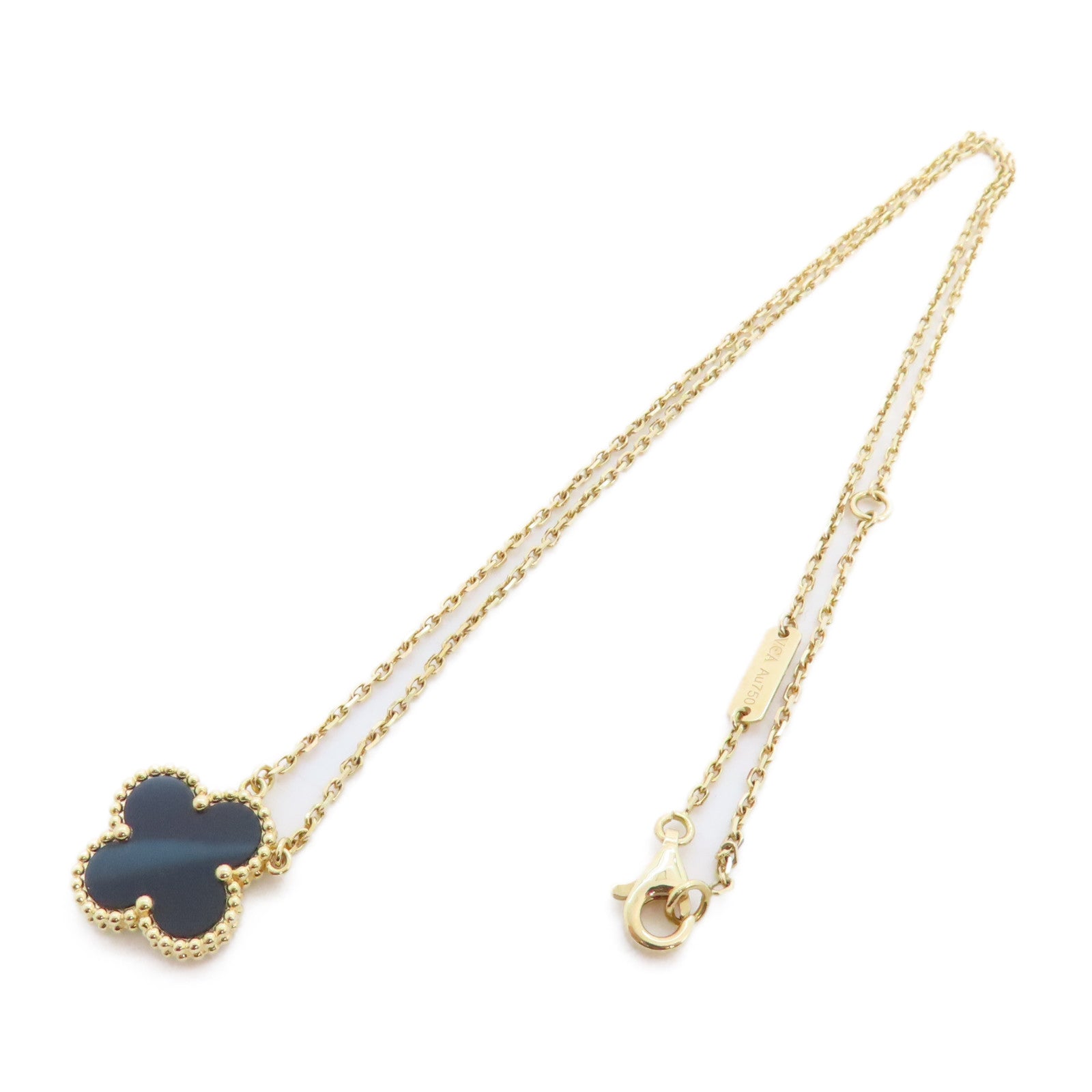 Van Cleef & Arpels 18K黃金/瑪瑙Vintage Alhambra Necklace金扣項鏈
