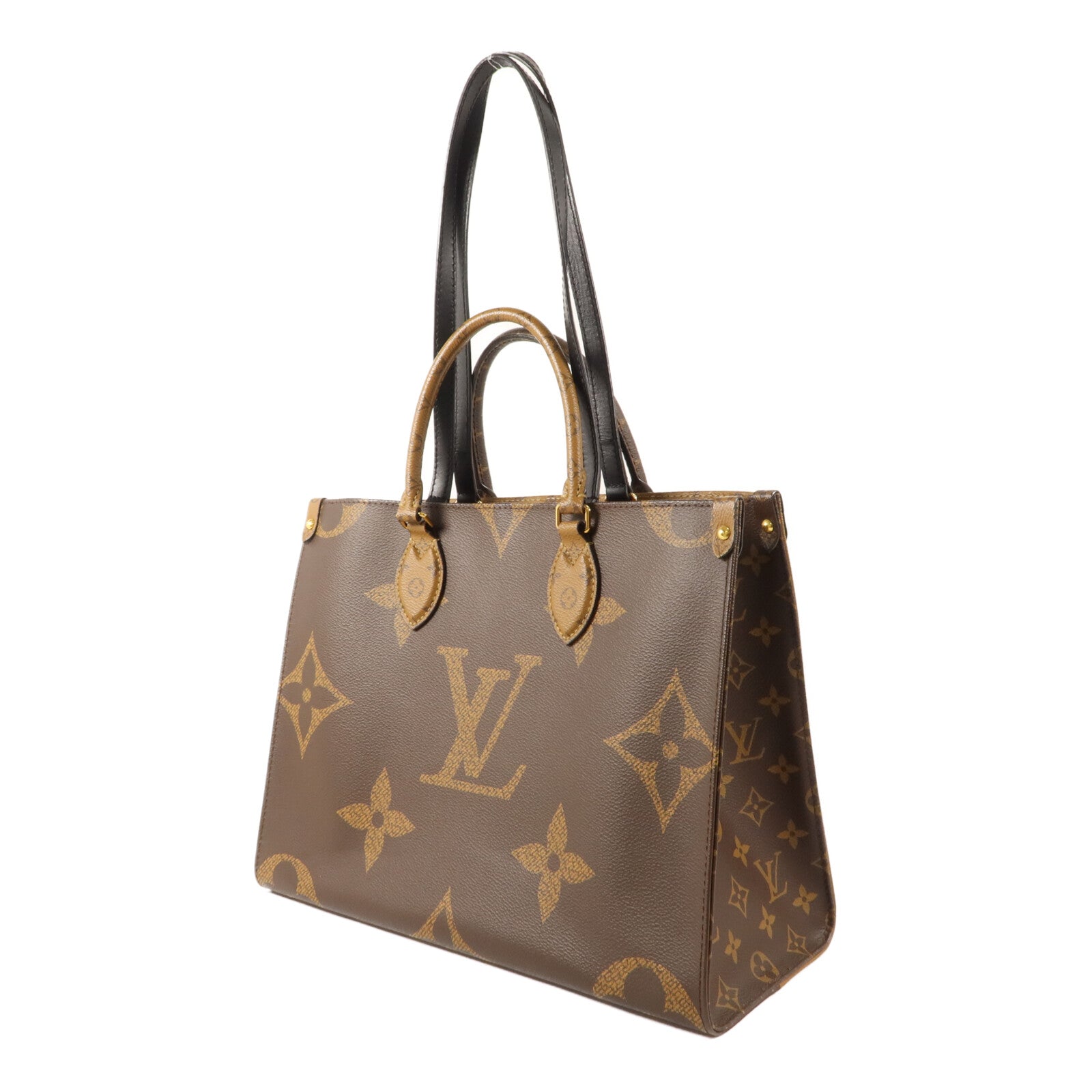 LOUIS VUITTON Monogram Giant On The Go MM金扣手挽肩背兩用袋