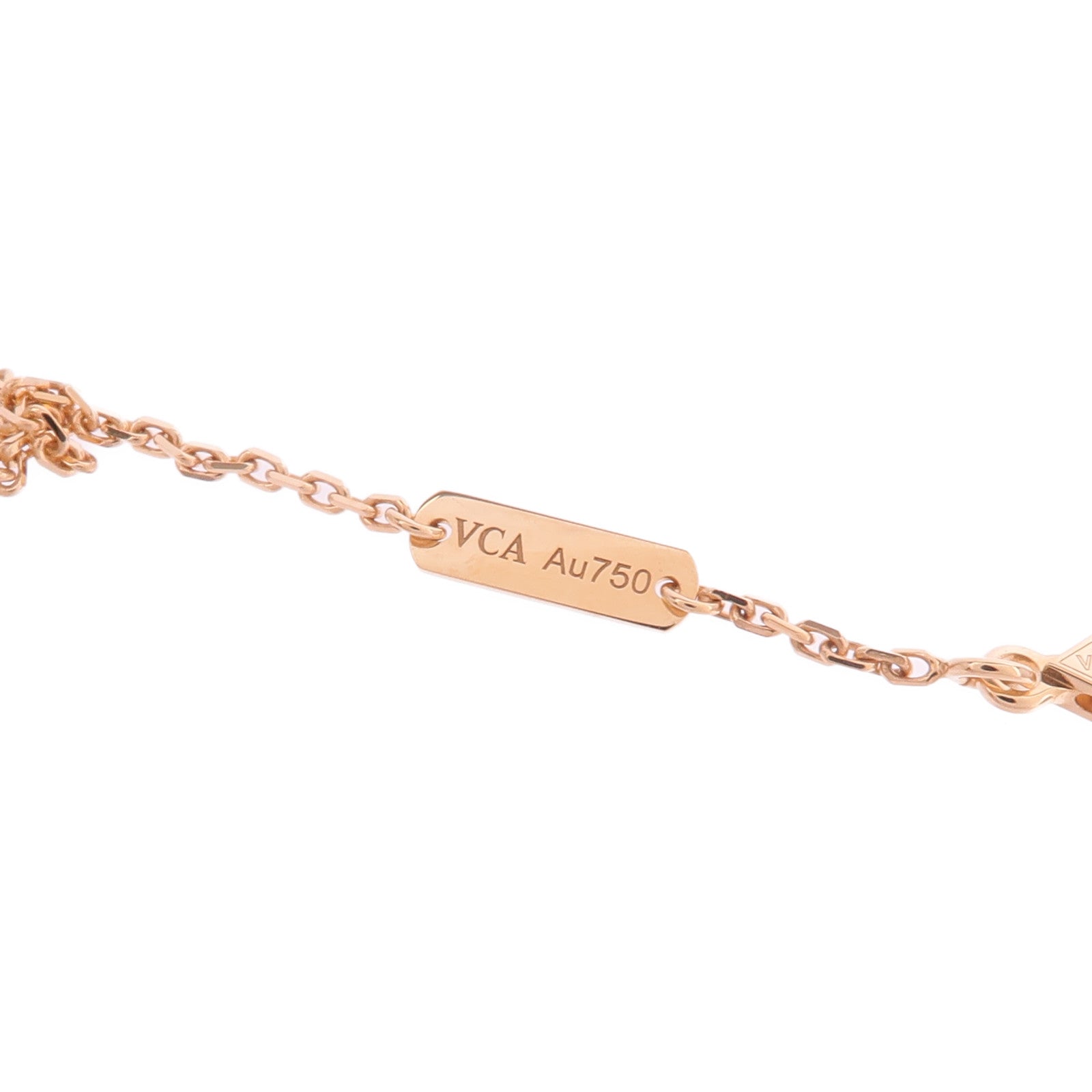 Van Cleef & Arpels 18K玫瑰金/珍珠母貝Vintage Alhambra鑽石項鍊