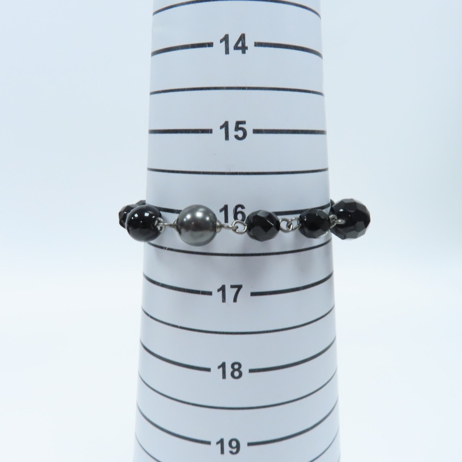 CHANEL PVC CC Bead Bracelet銀扣手鏈黑色