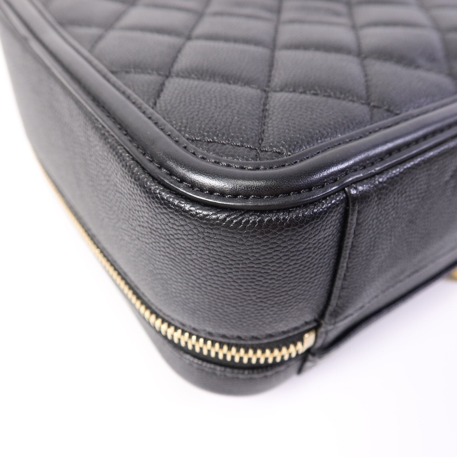 CHANEL 牛皮皮革CC Filigree Vanity Case Medium手挽肩背兩用袋