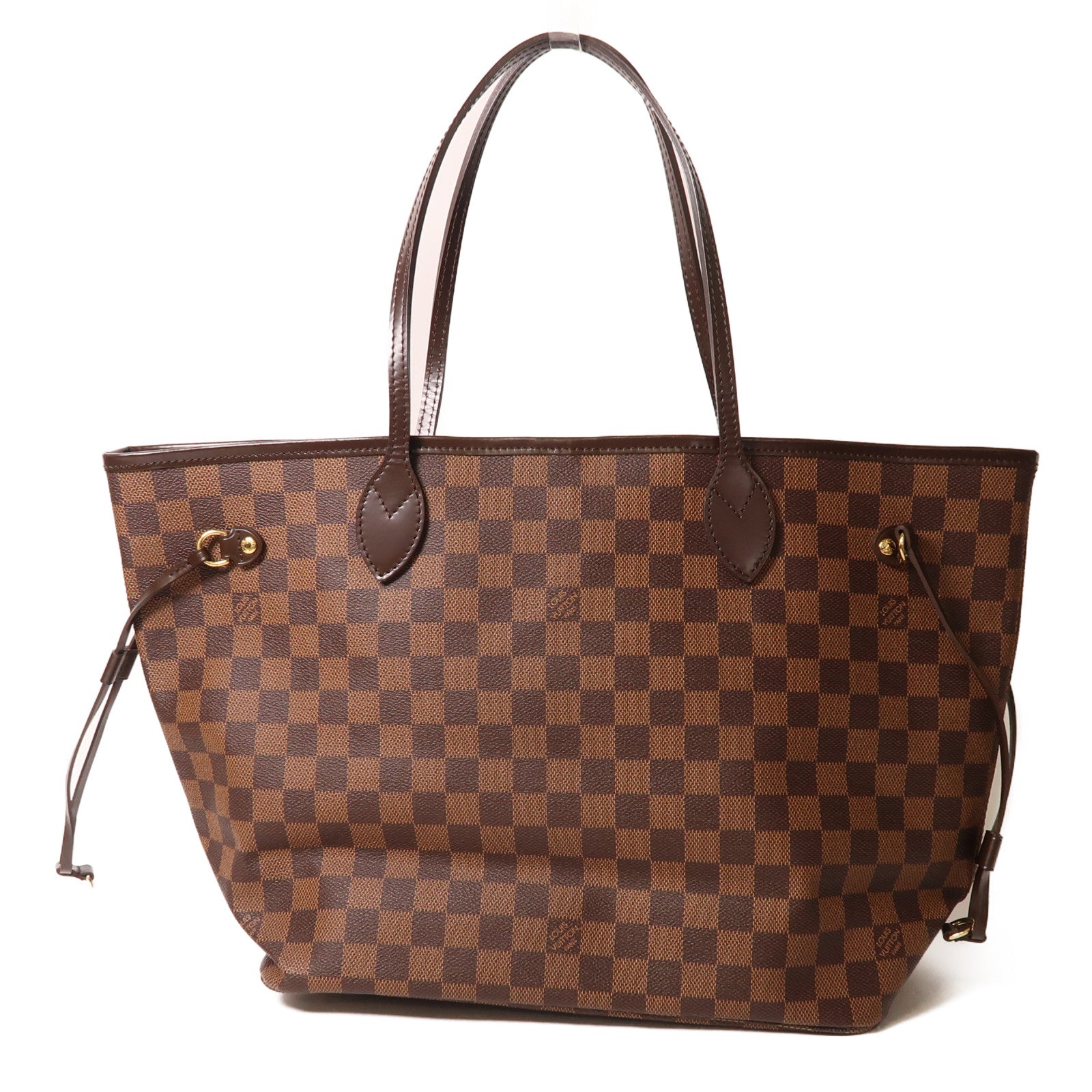 LOUIS VUITTON Damier Neverfull MM金扣手挽袋/肩背袋