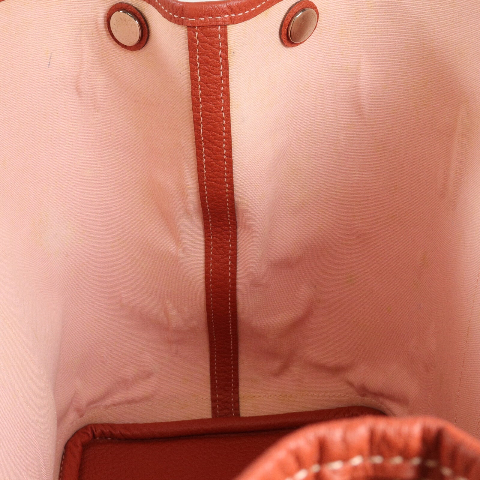 HERMES Toile/Negonda皮革Garden Party PM手挽袋Rose Sakura/Rouge Duchesse
