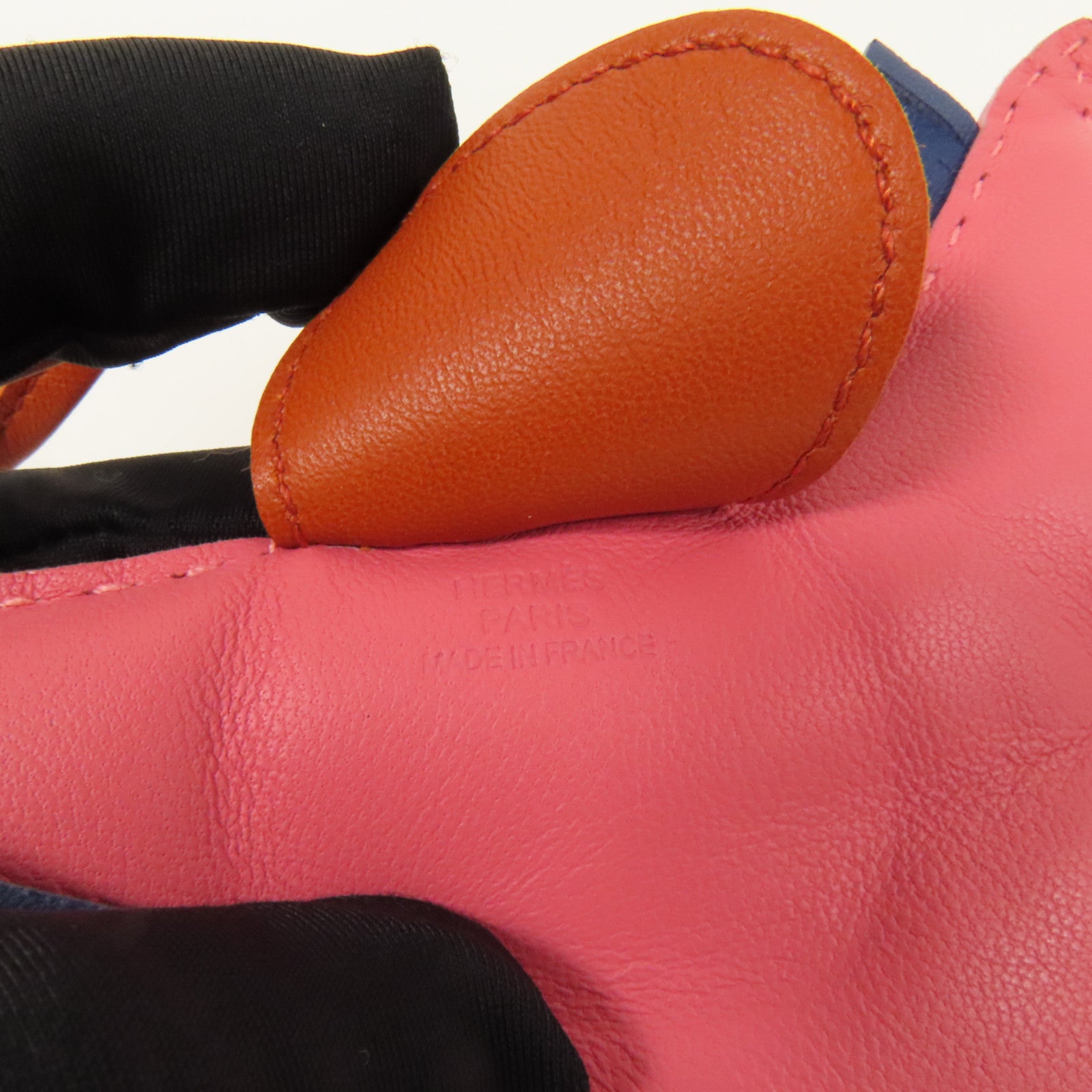 HERMES Milo皮革Rodeo GM掛飾Rose Azalee