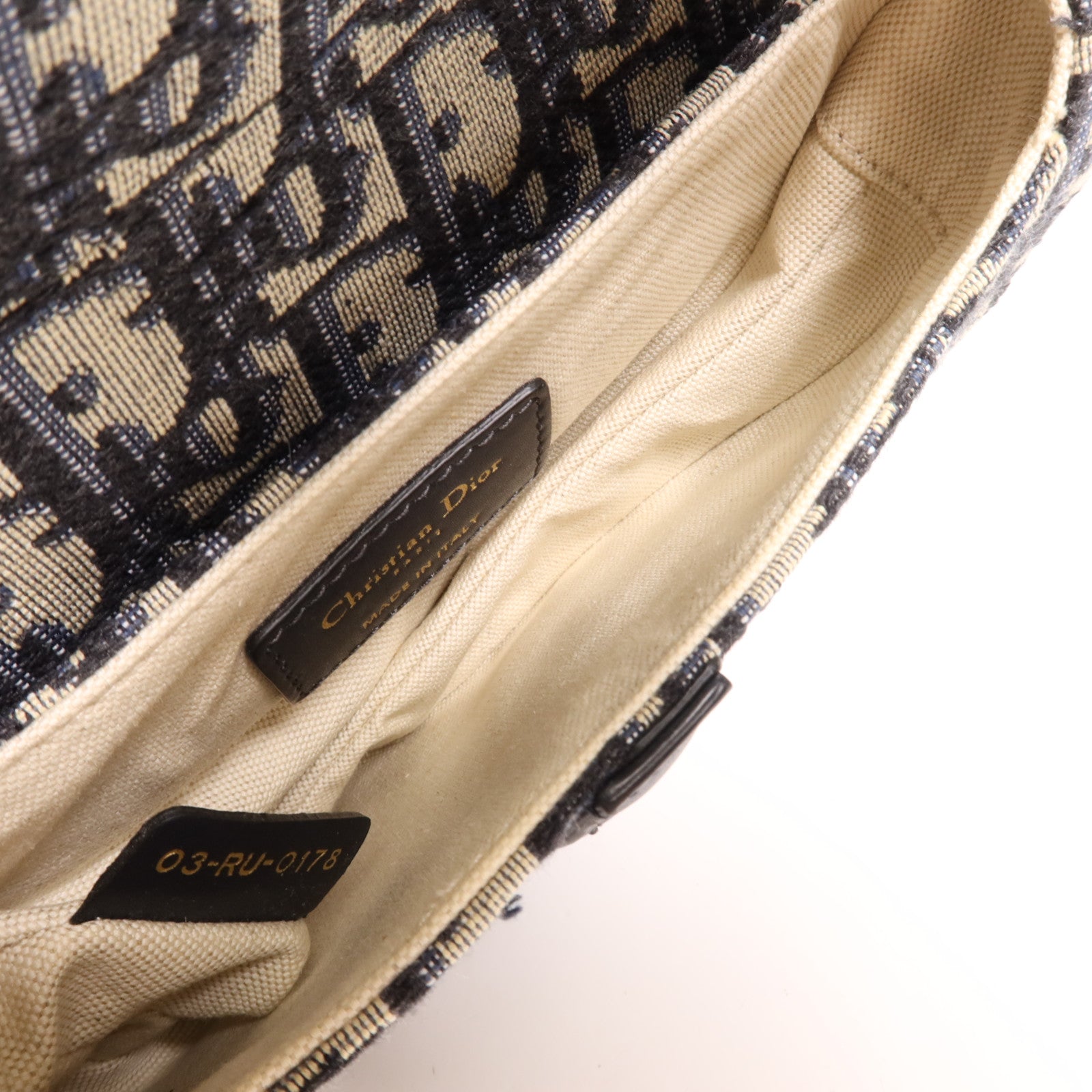 Dior 帆布Mini Saddle金扣肩背袋