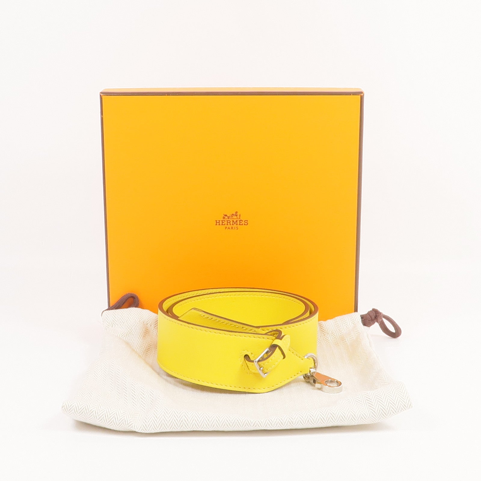 HERMES Swift皮革Shoulder Strap銀扣肩帶