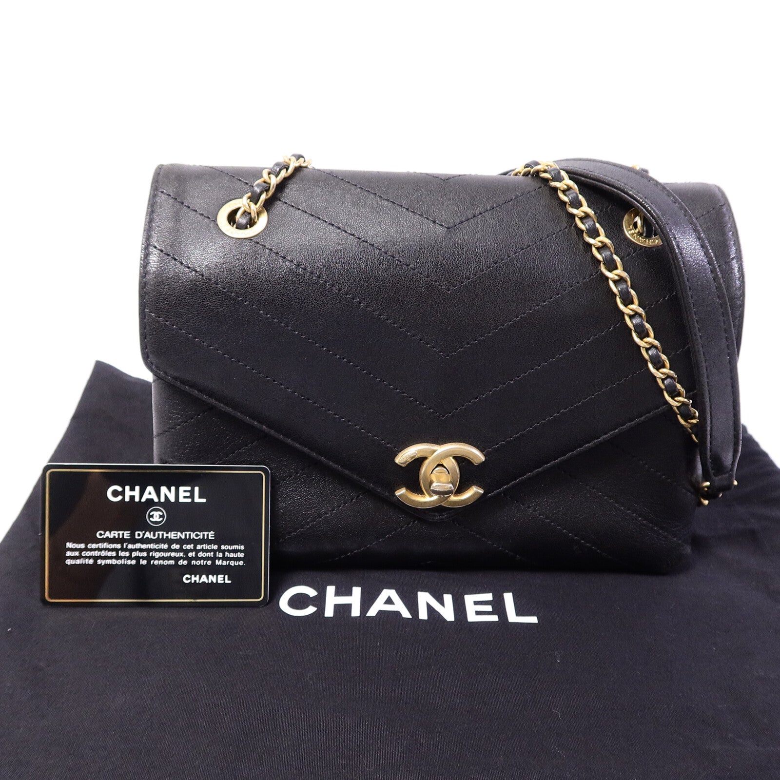 CHANEL 牛皮皮革Chain Shoulder Bag鏈帶肩背袋