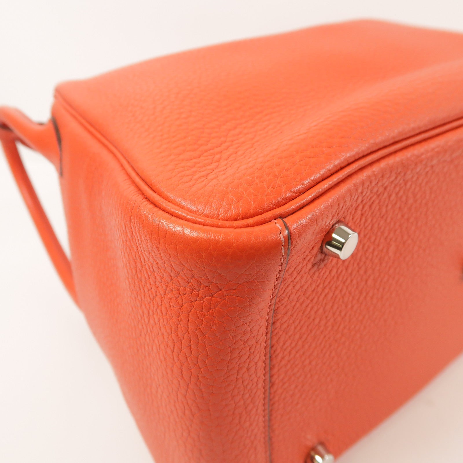 HERMES PHW Lindy 30 2 Way Shoulder Bag Taurillon Clemence Leather Rouge Tomate