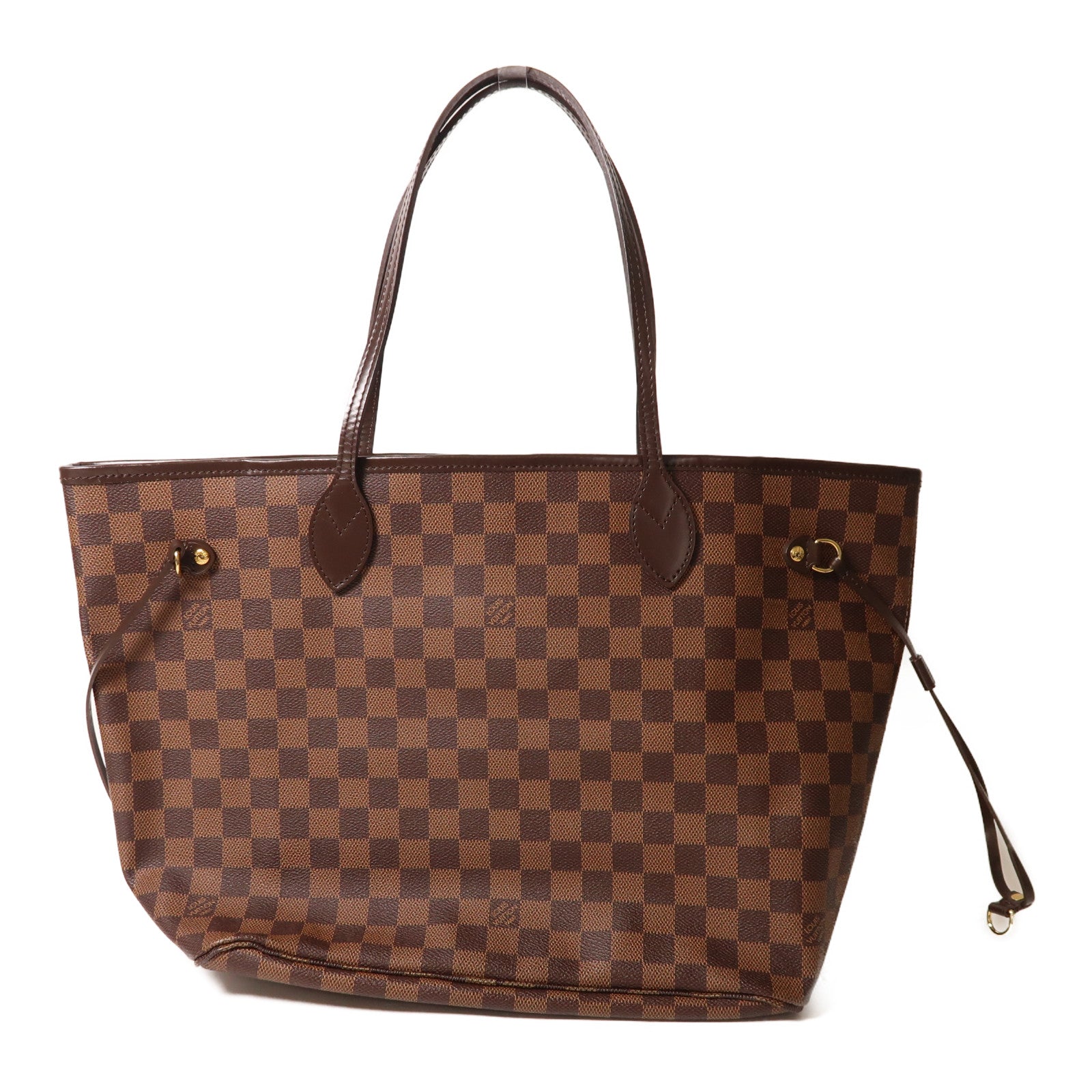 LOUIS VUITTON Damier Neverfull MM金扣手挽袋/肩背袋