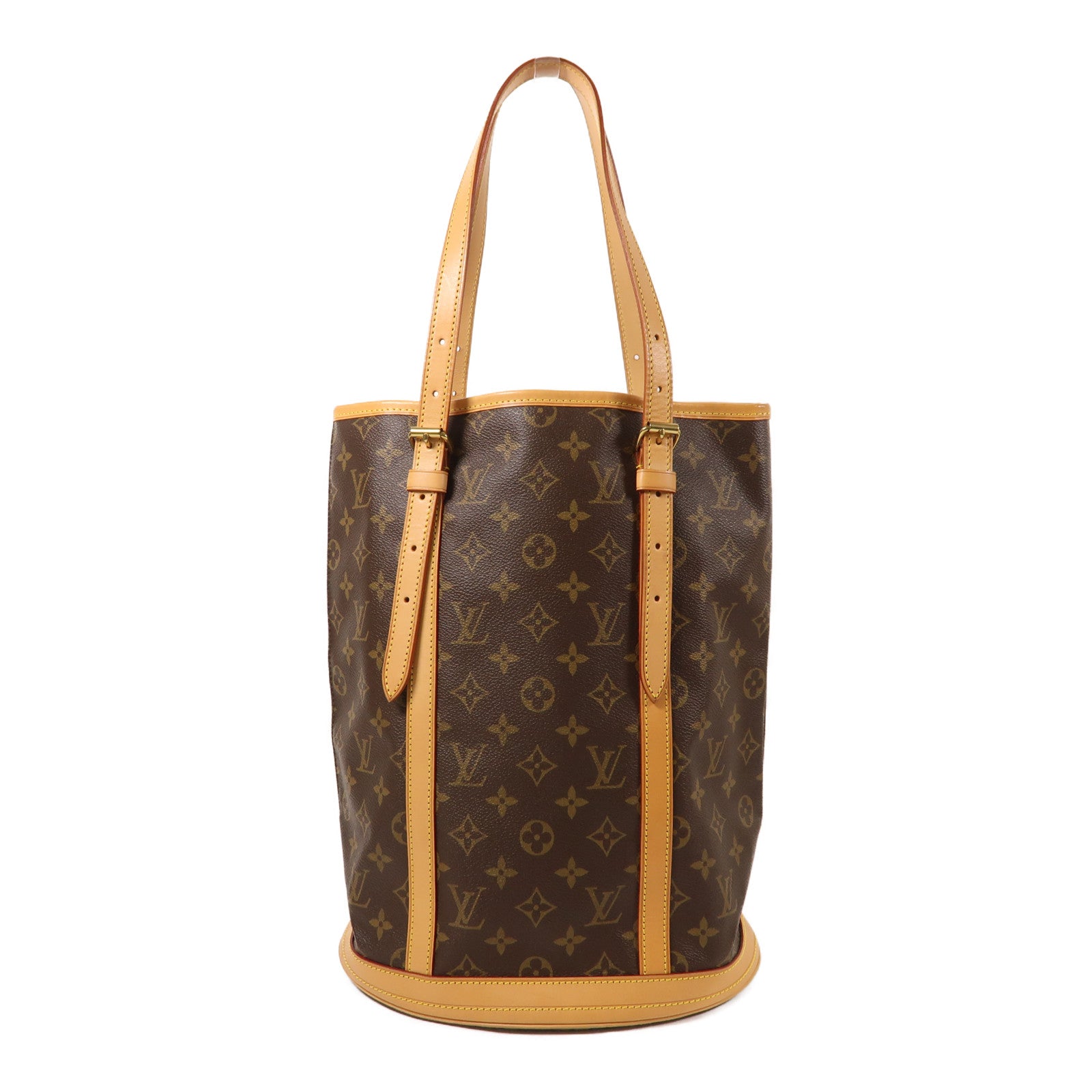 LOUIS VUITTON Monogram Bucket GM金扣手挽袋棕色