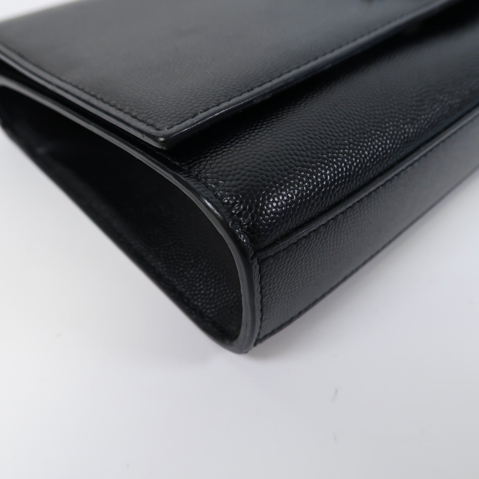 YVES SAINT LAURENT 牛皮皮革Kate Medium銀扣鏈帶肩背袋黑色