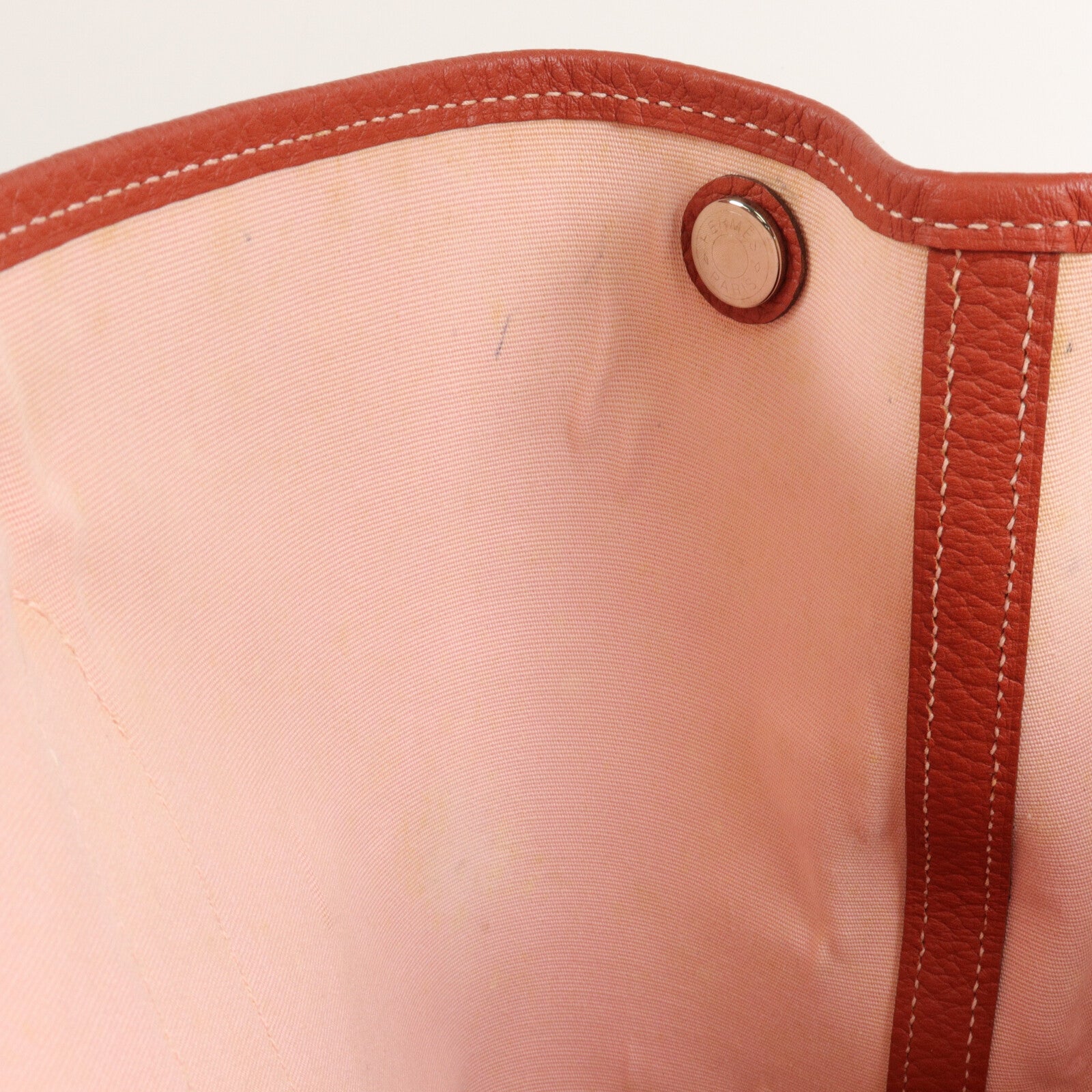 HERMES Toile/Negonda皮革Garden Party PM手挽袋Rose Sakura/Rouge Duchesse