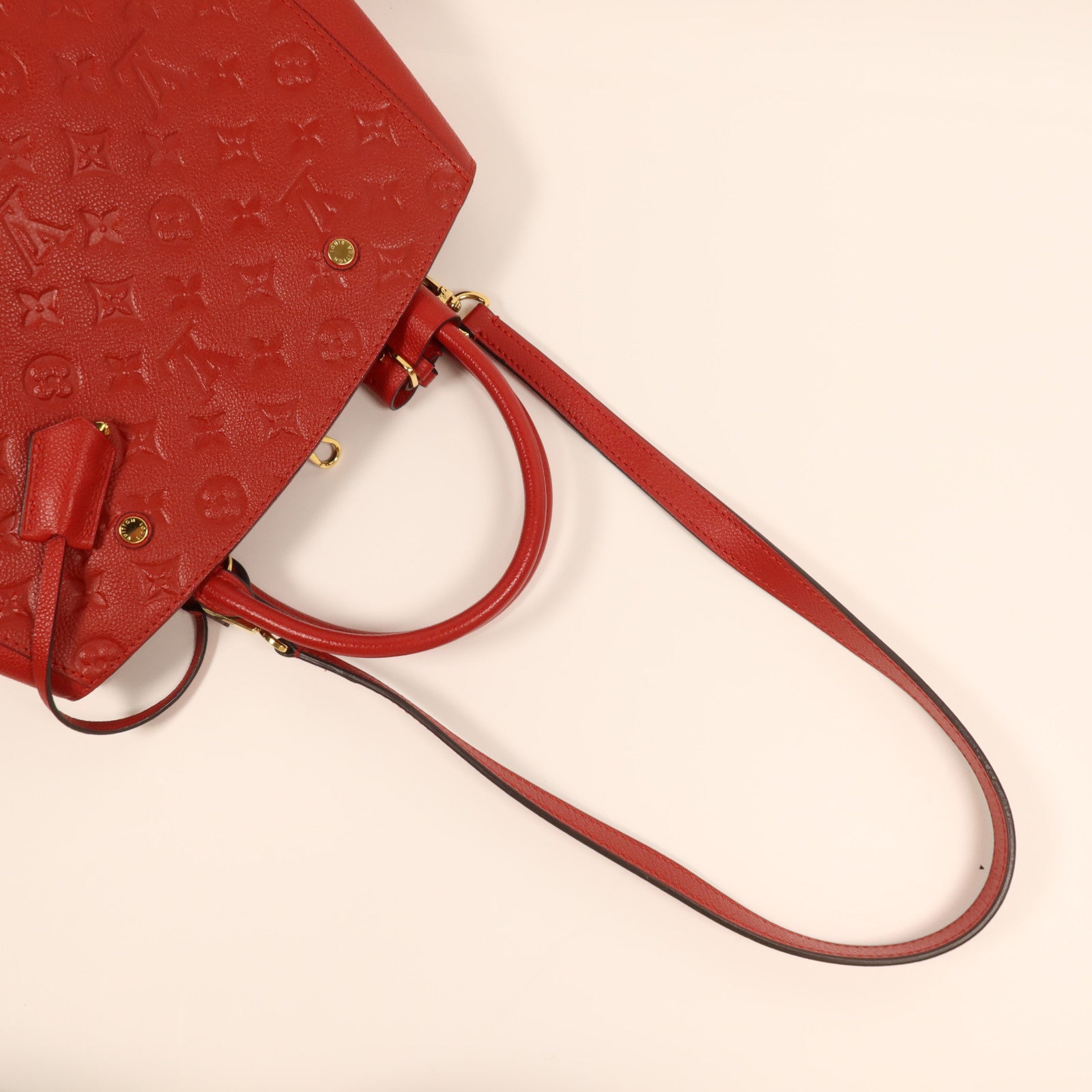 LOUIS VUITTON Monogram Empreinte Montaigne MM金扣肩背袋