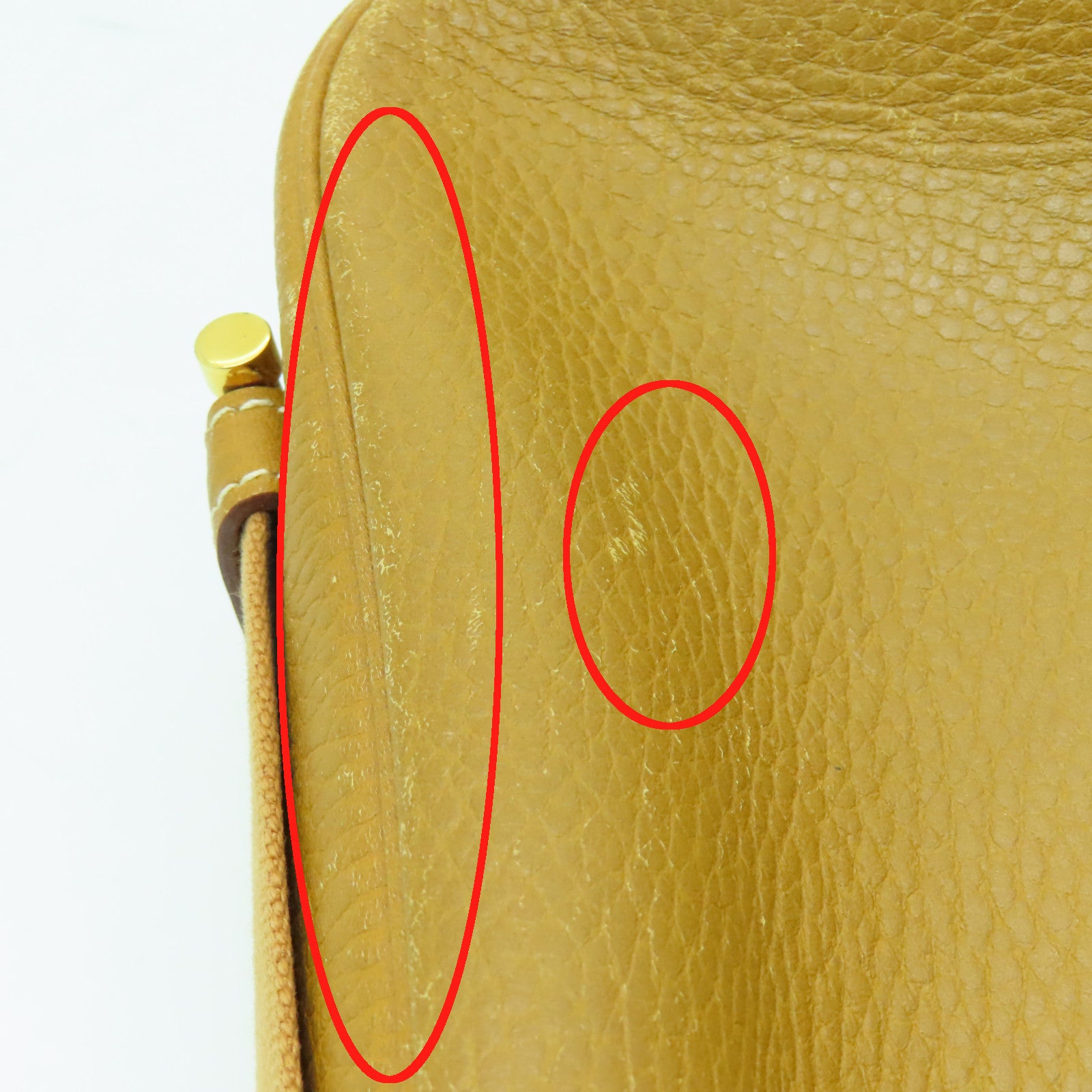 HERMES 【激減優惠】Clemence皮革Tsako金扣肩背袋啡色
